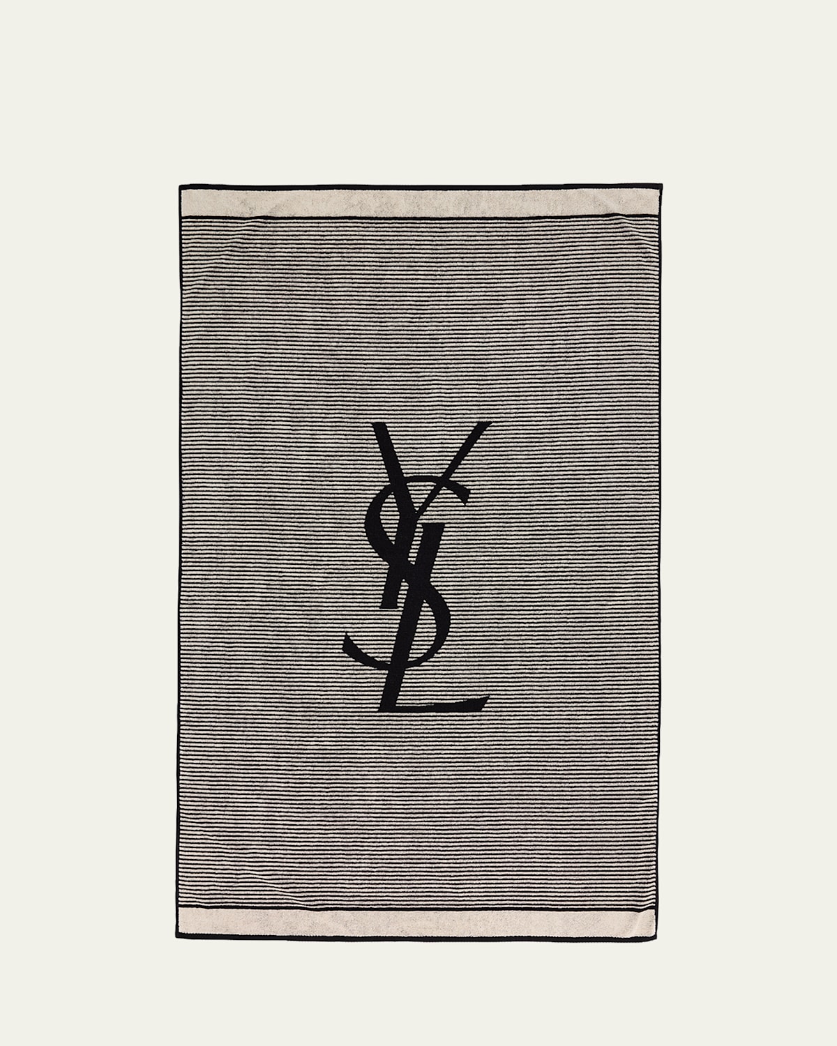 Saint Laurent Cassandre Striped Cotton Beach Towel In Multi