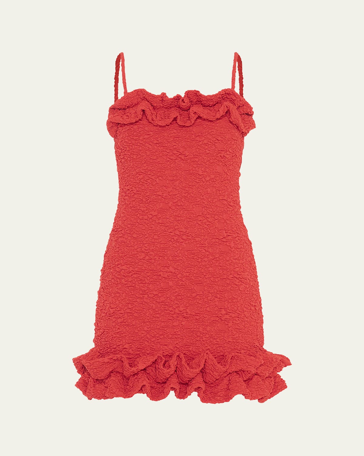 Patbo Papillon Jacquard Flutter Mini Dress In Red