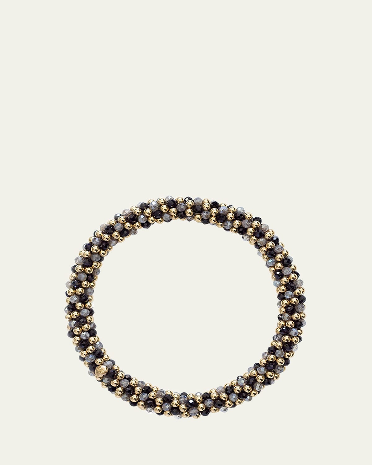 14K Yellow Gold, Labradorite and Spinel Bead Bracelet