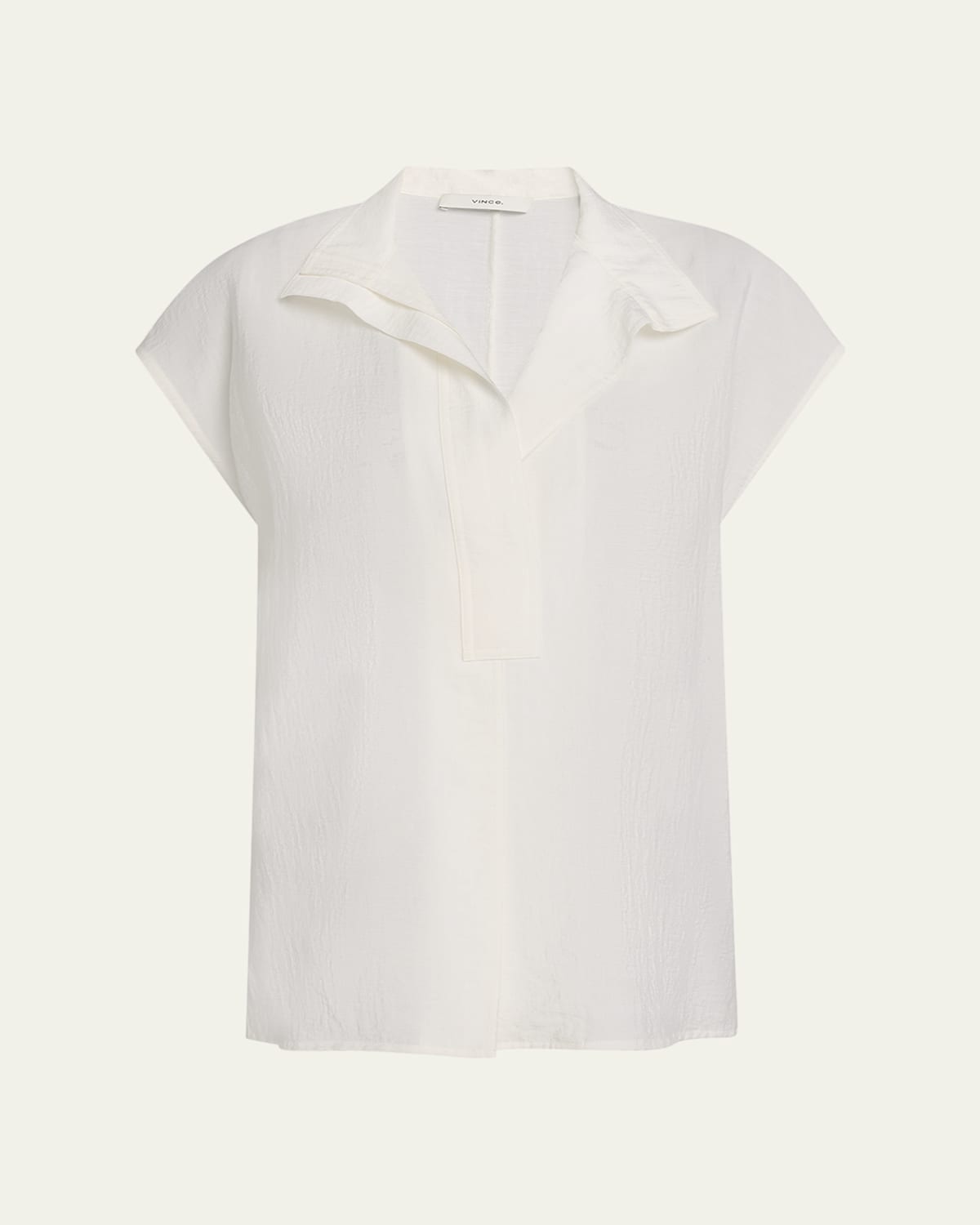 Shop Vince Cap-sleeve Blouse In Off White