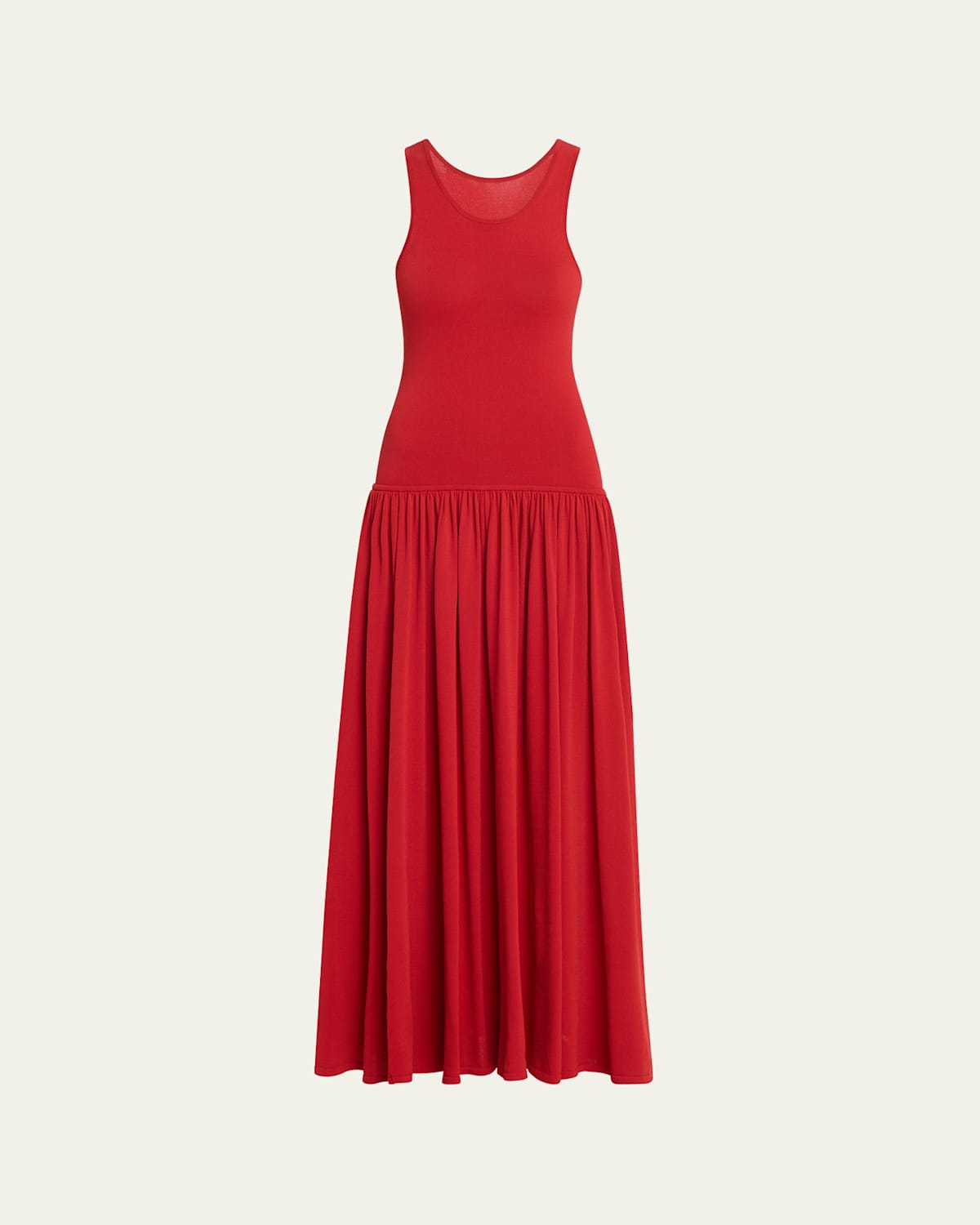 Loulou Studio Jada Sleeveless Scoop-neck Knit Maxi Dress In Red