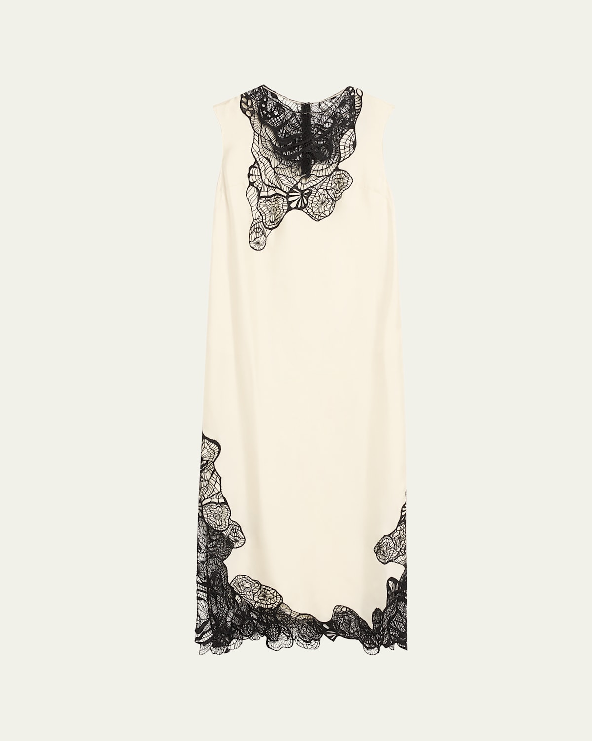 Soto Lace Trim Silk-Blend Dress