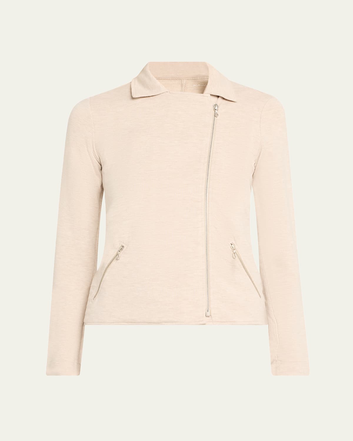 Zip-Front French Terry Moto Jacket
