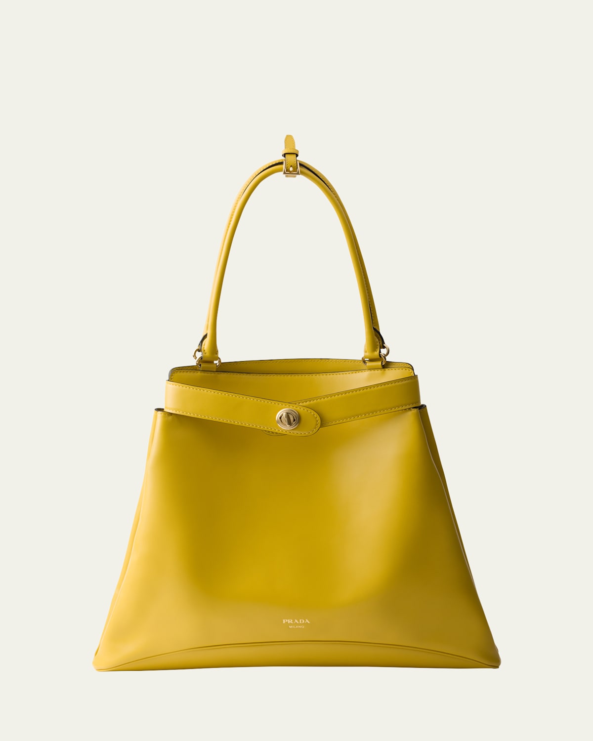 Prada Etude Buckle Leather Shoulder Bag In F033o Topazio N