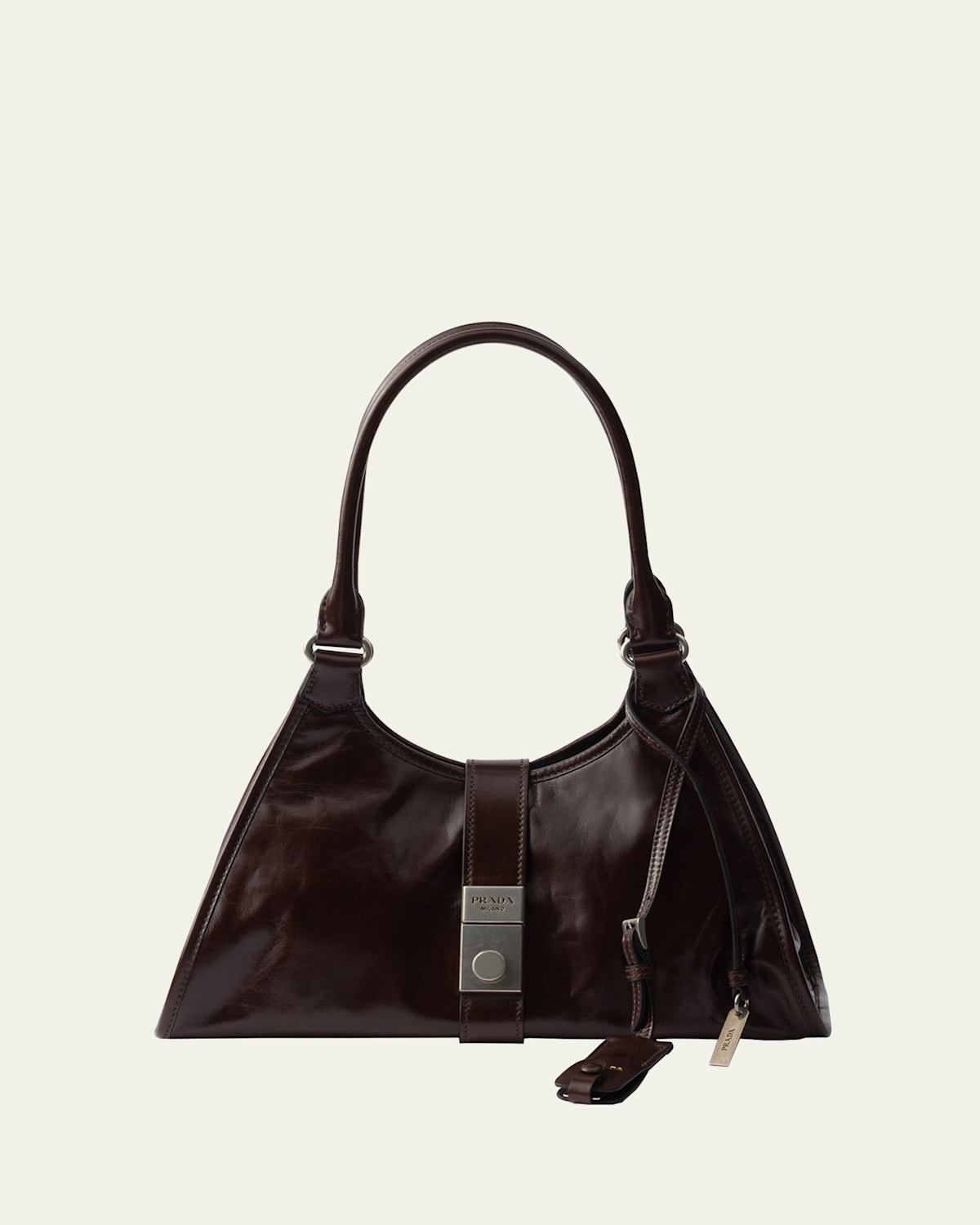 Prada Soft Leather Shoulder Bag In F01d6 Moro N