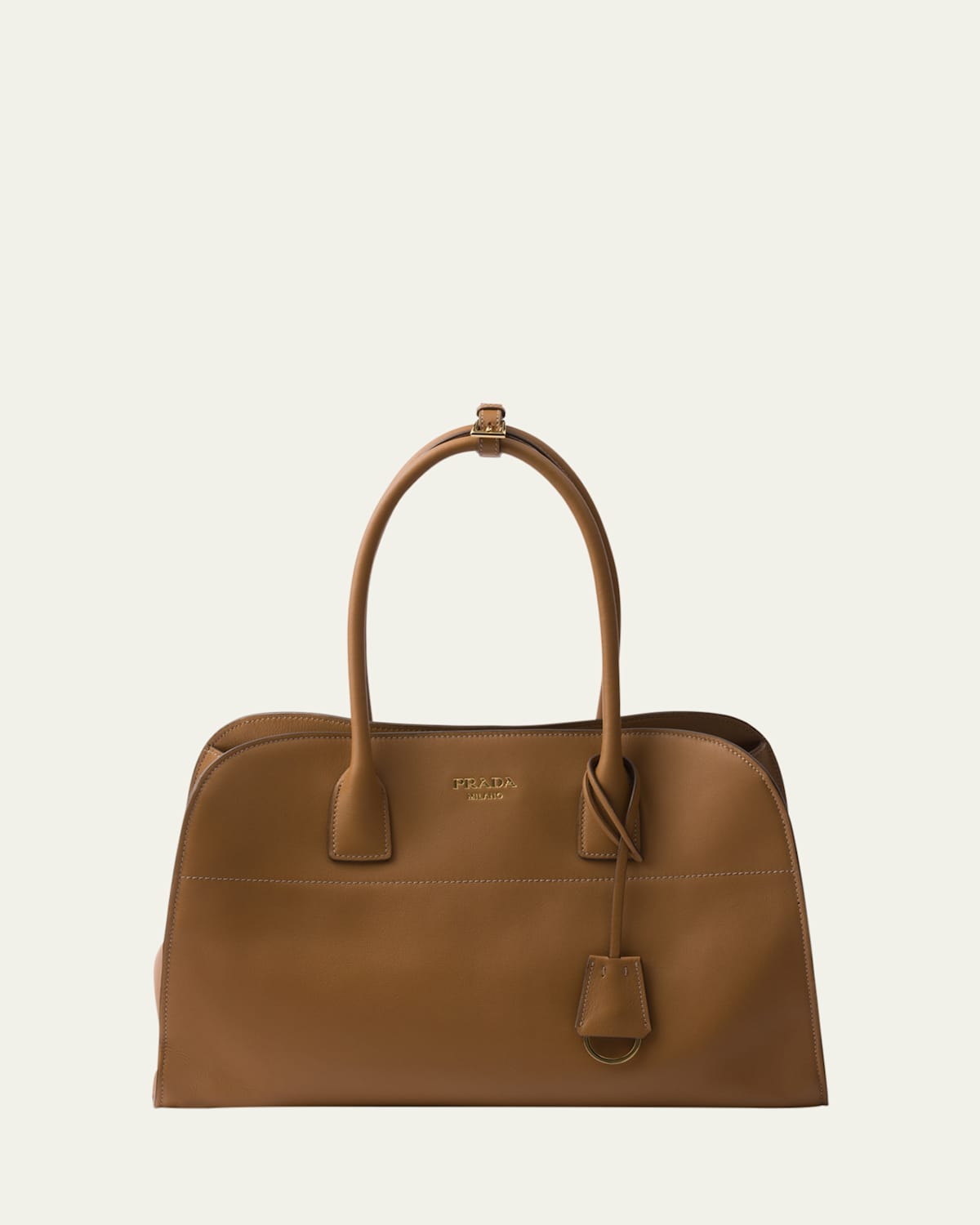 Shop Prada Soft Grain Leather Top-handle Bag
