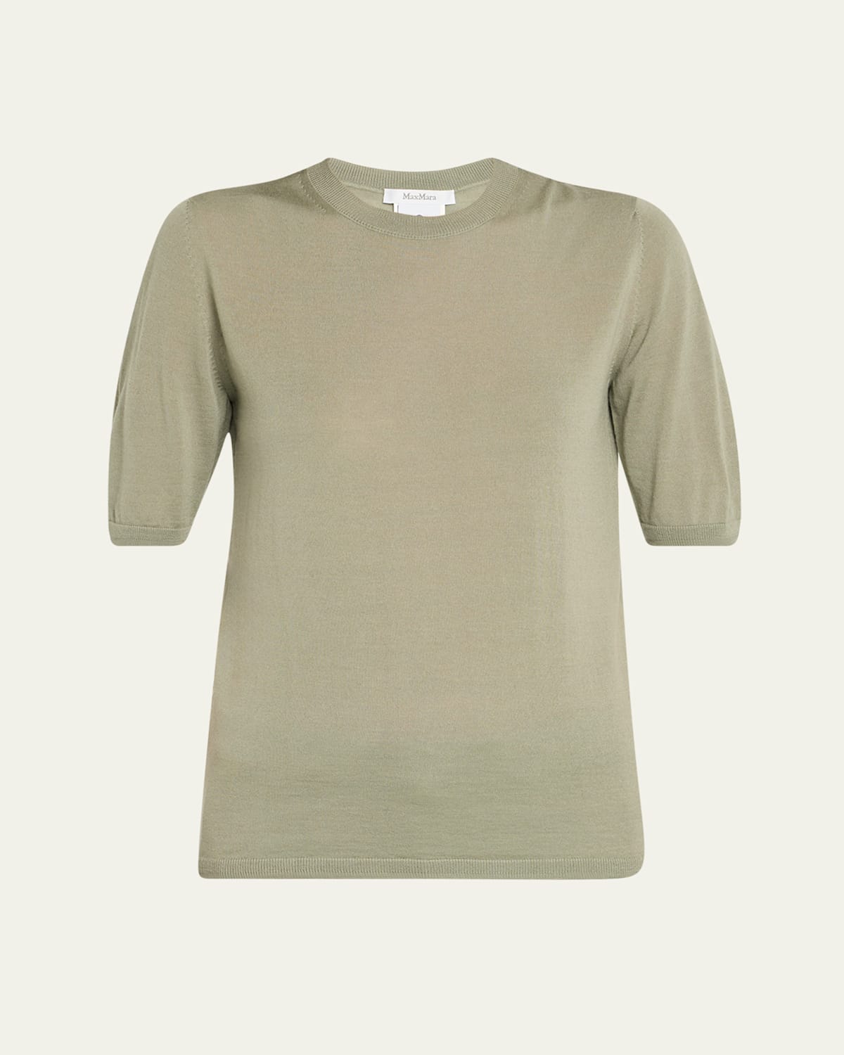 Max Mara Gerico Short-sleeve Fine-knit Sweater In Green