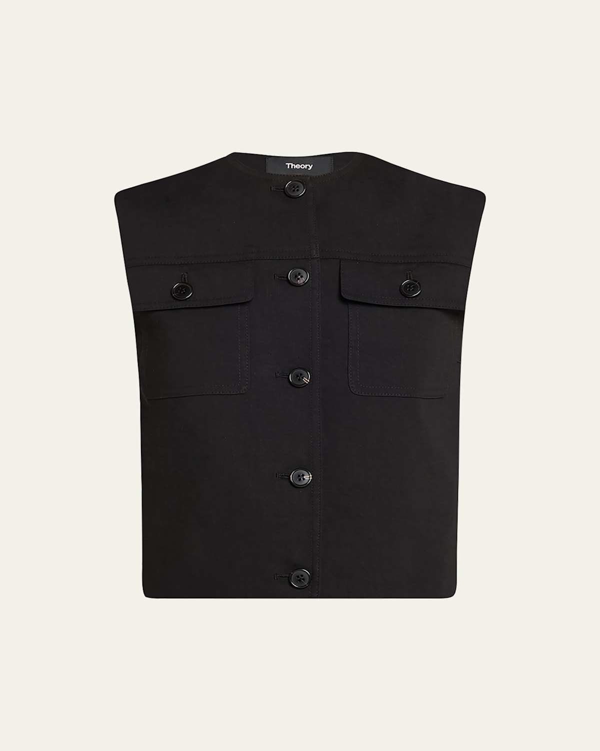 Theory Trucker Vest In Good Linen