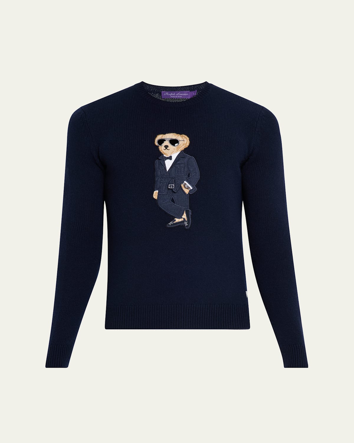 Men's Polo Bear Cashmere Jersey Sweater