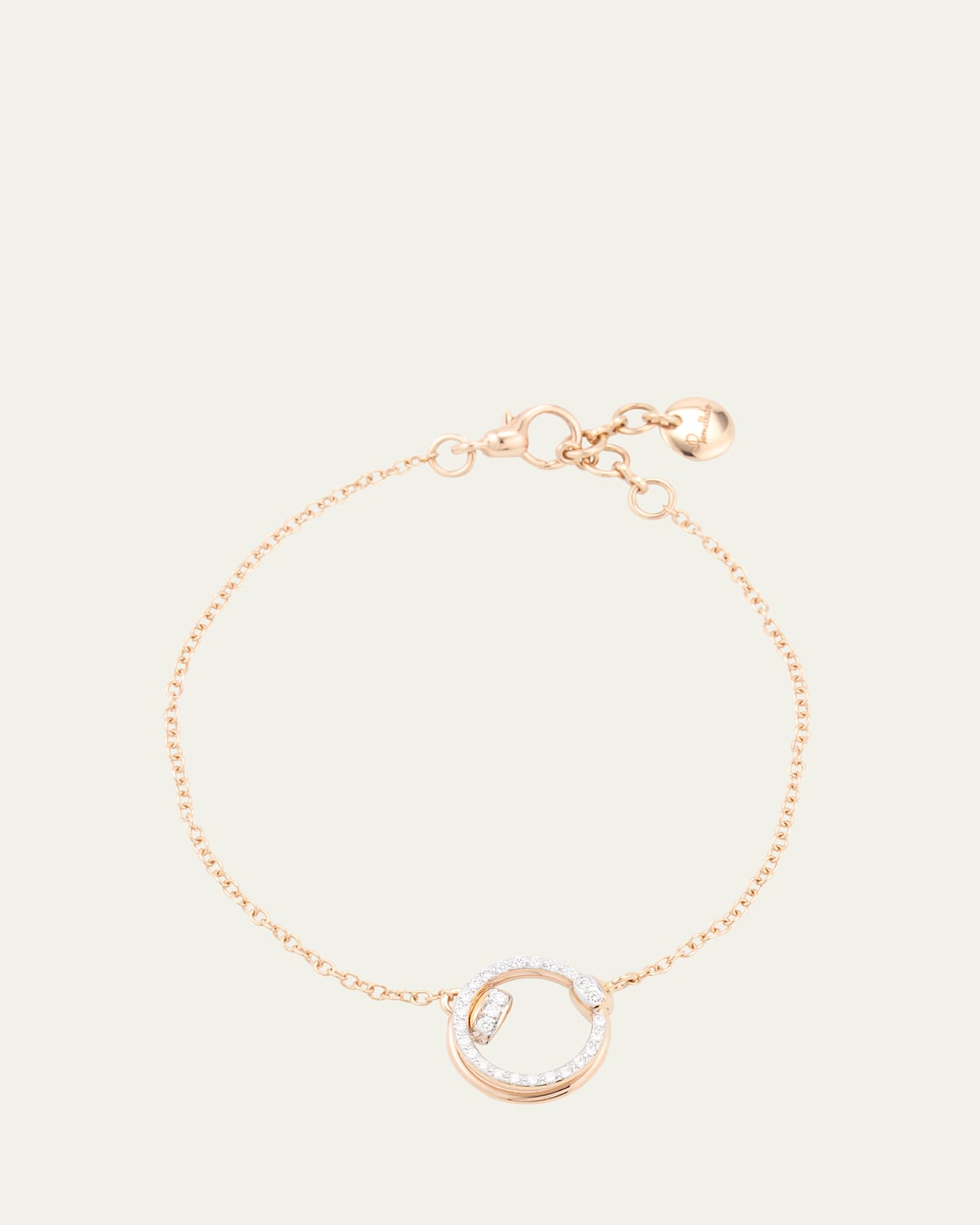 Together 18K Rose Gold Diamond Circle Chain Bracelet