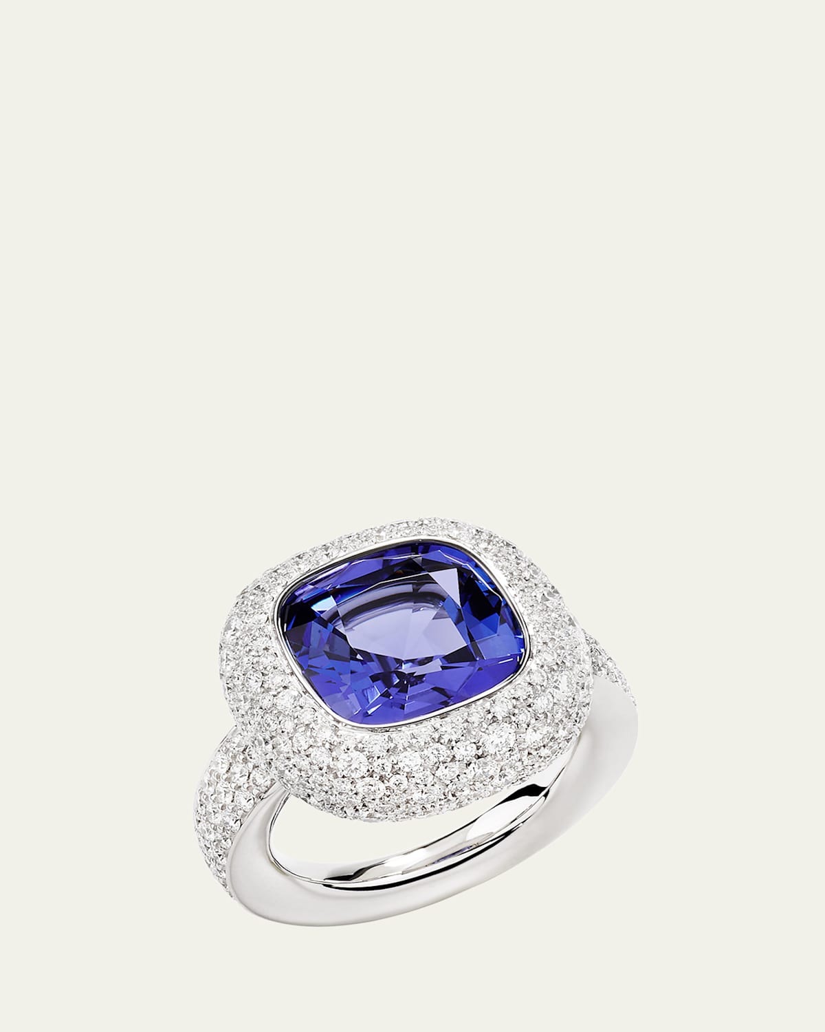 Nudo 18K White Gold Diamond and Tanzanite Ring