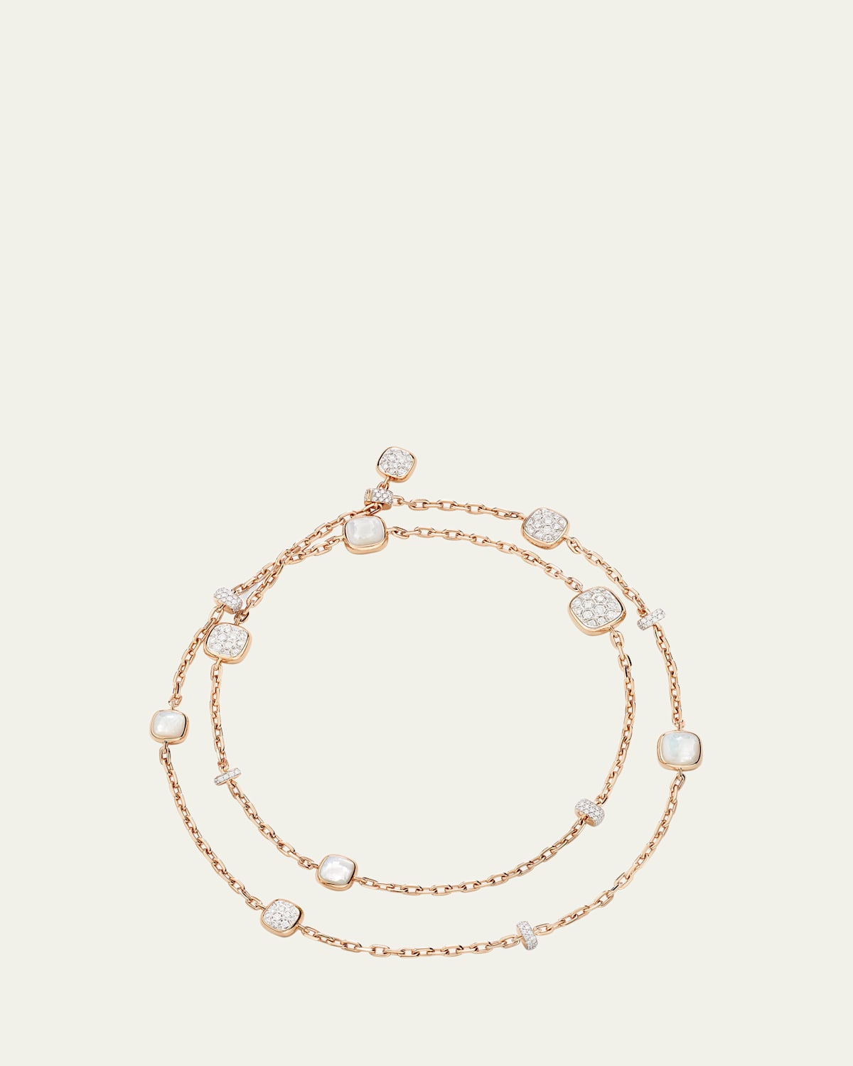 Pomellato Nudo 18K Rose Gold Diamond and Mother of Pearl Long Necklace
