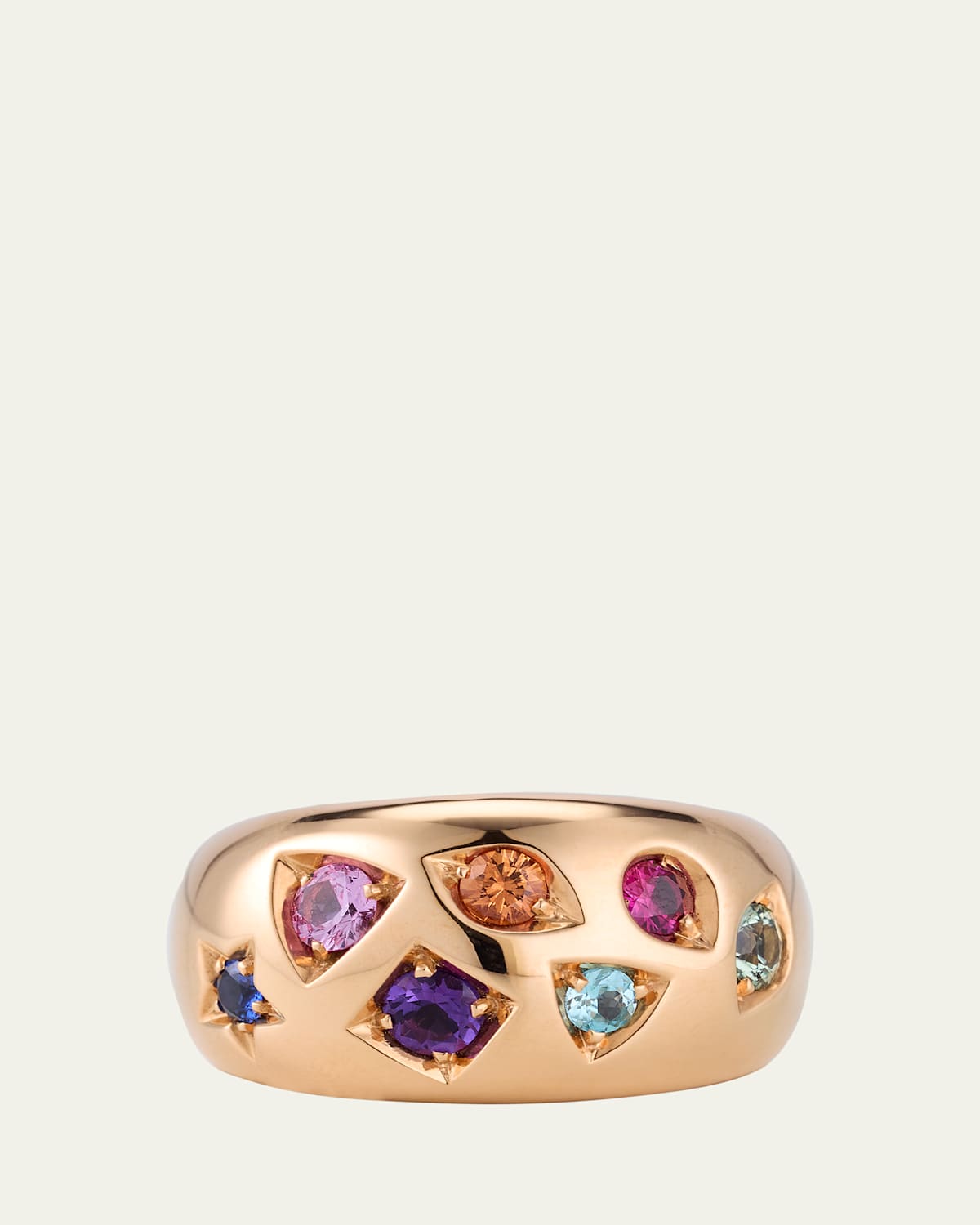 Iconica Dome Ring with Fancy Set Colored Stones
