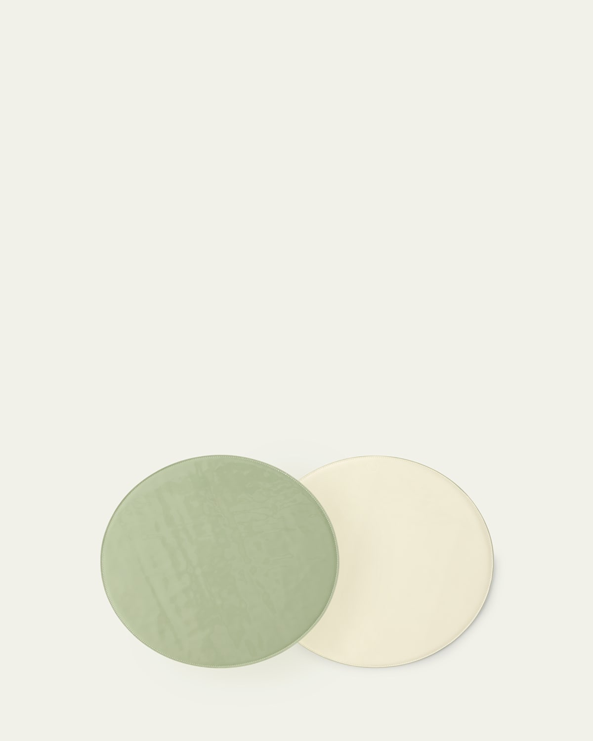 Von Gern Home Reversible Round Patent Leather Placemat In Green
