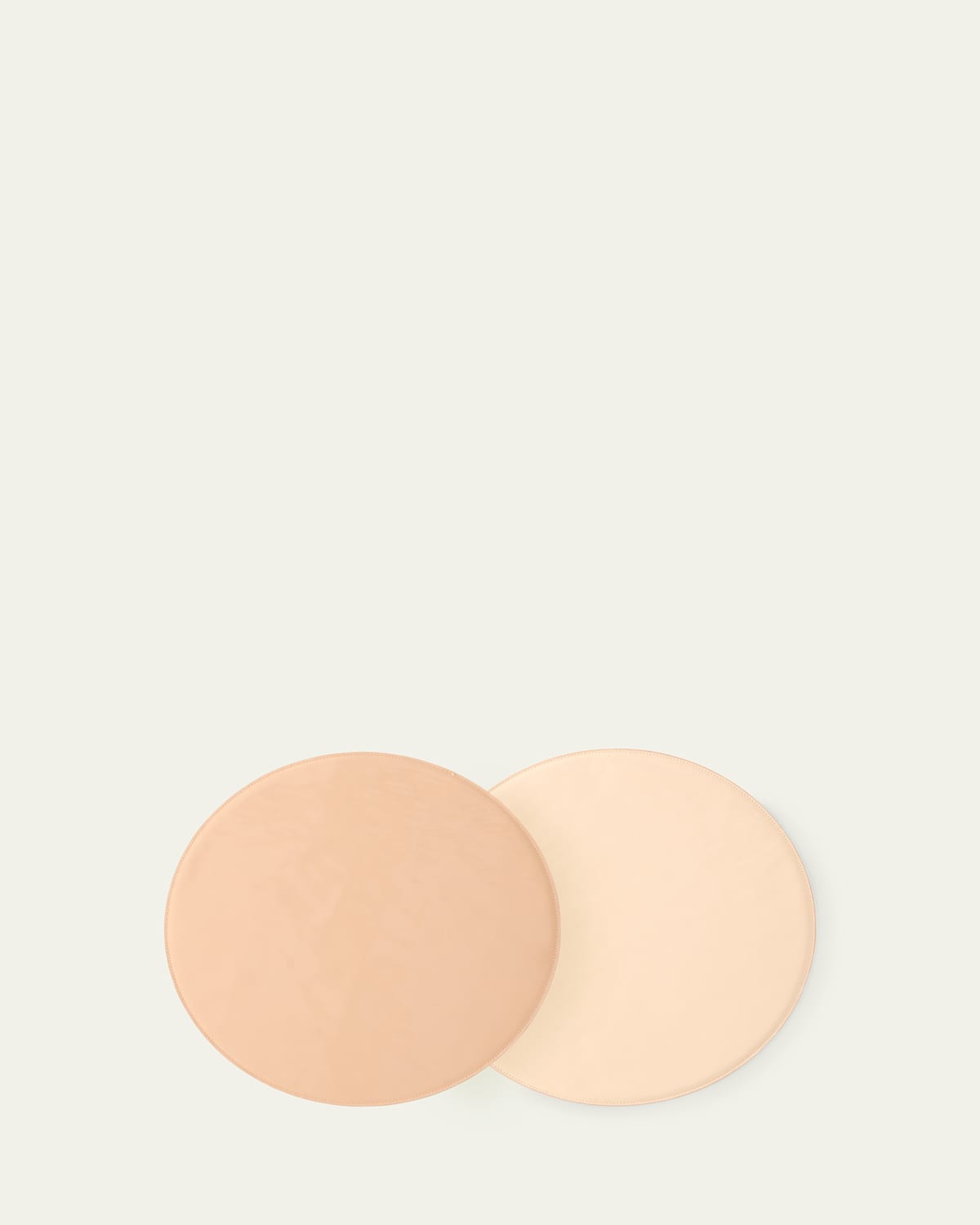 Von Gern Home Reversible Round Faux Patent Leather Placemat In Nude