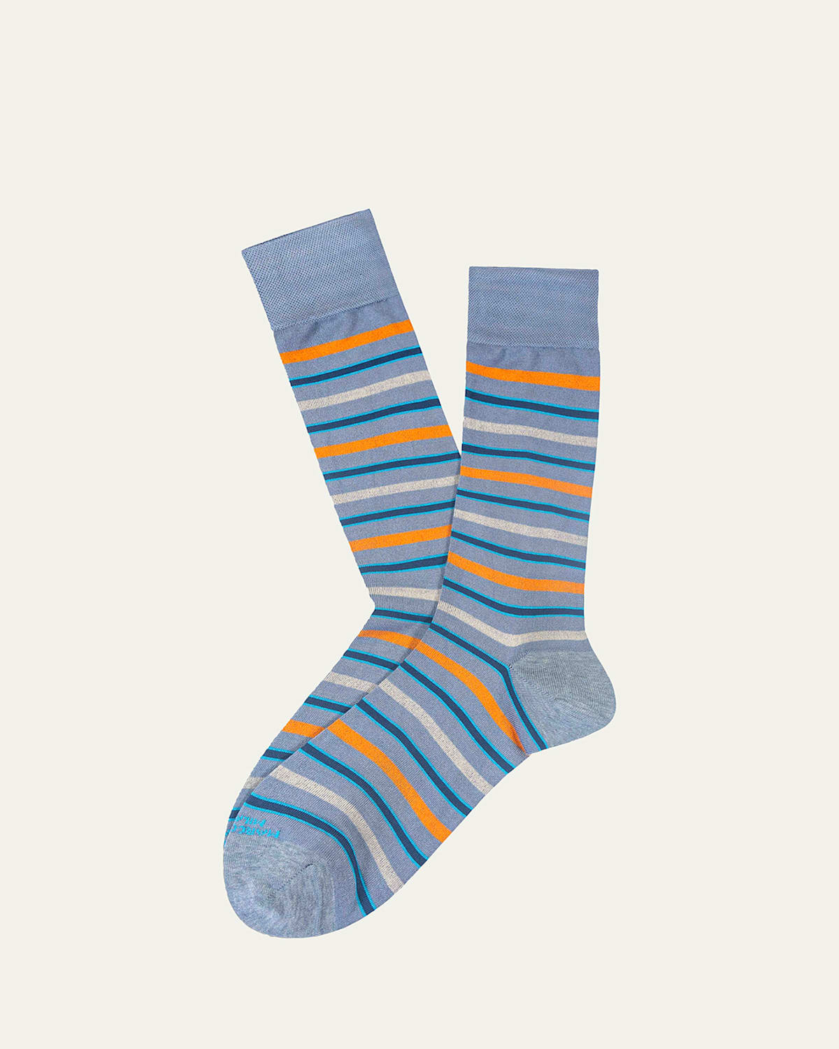 Marcoliani Men 's Modal Multi-Stripe Crew Socks
