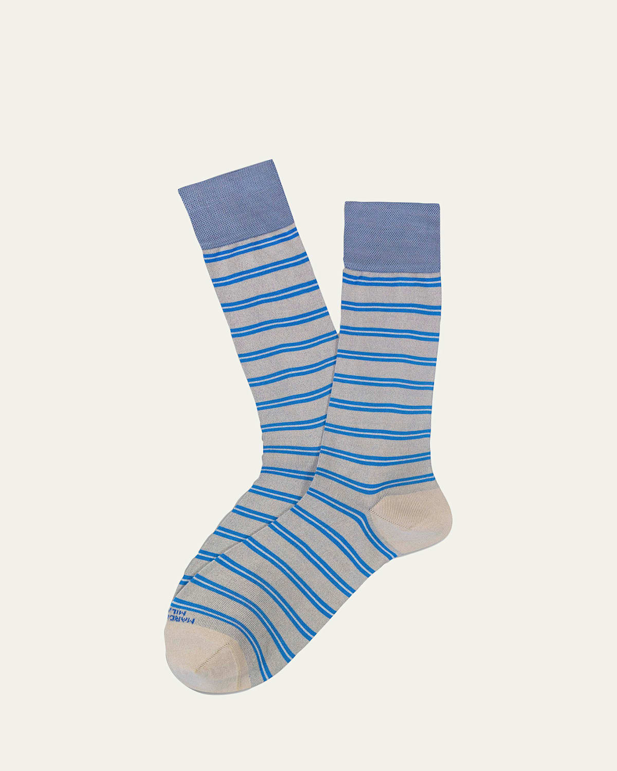 Marcoliani Men's Modal Multi-Stripe Crew Socks