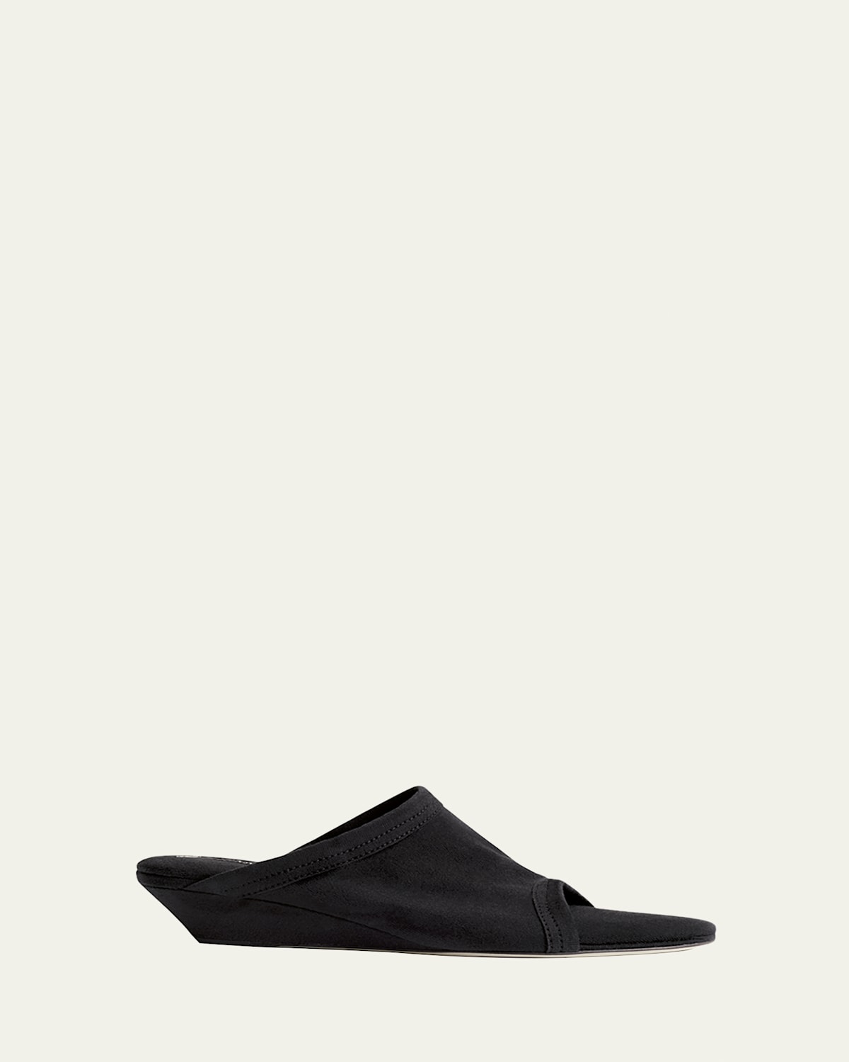 Stretch Cotton Wedge Slide Sandals