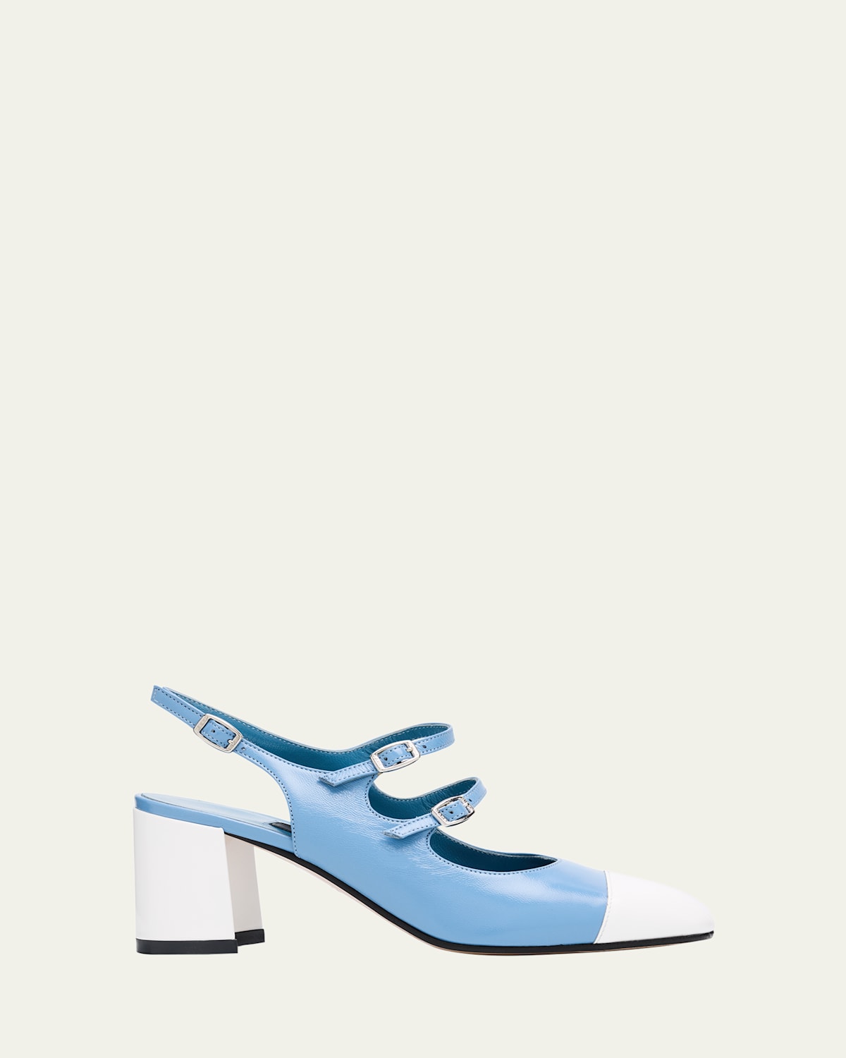 CAREL PAPAYA METALLIC FOUR-BUCKLE BALLERINA FLATS 