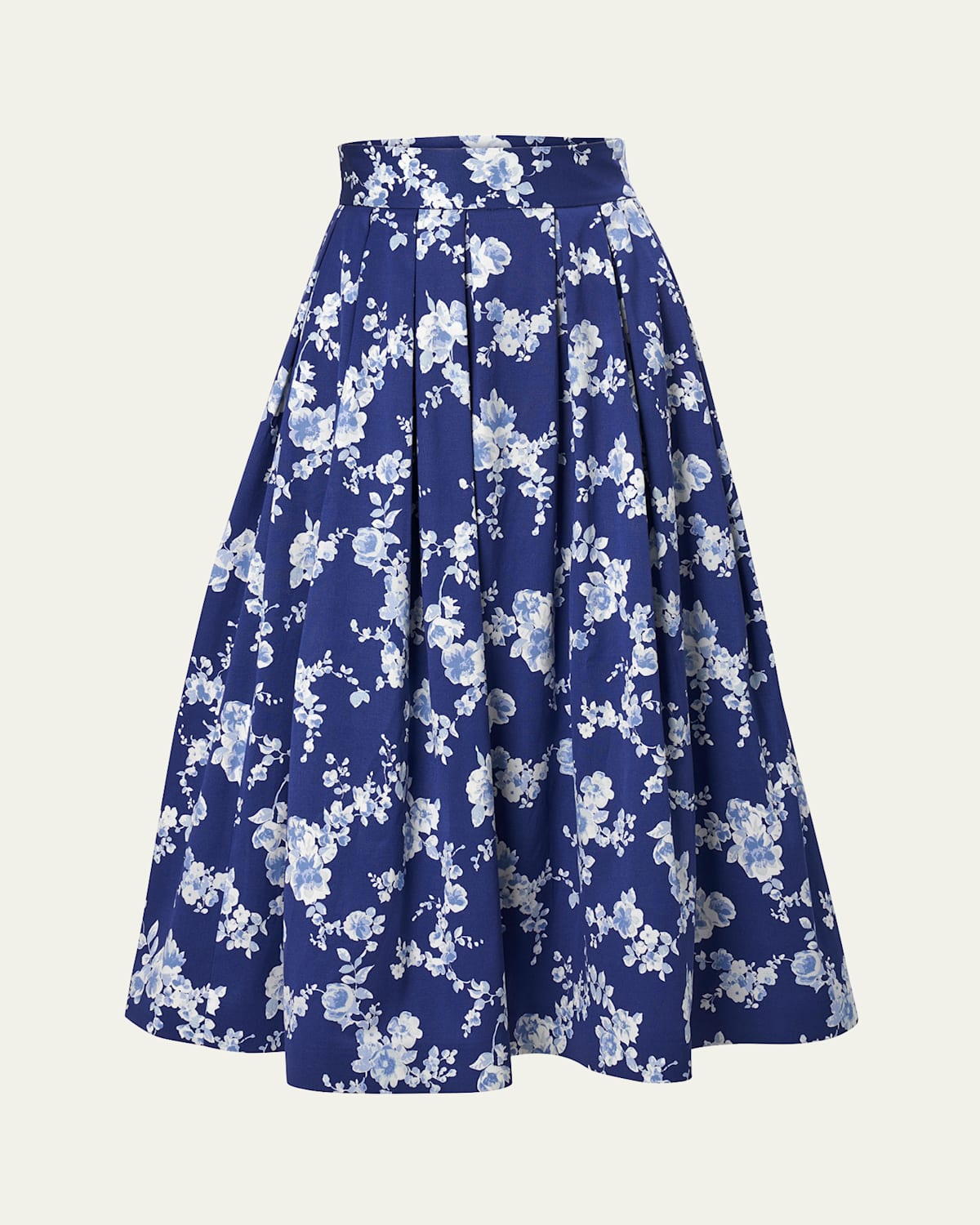 Shop Carolina Herrera Floral Full Midi Skirt