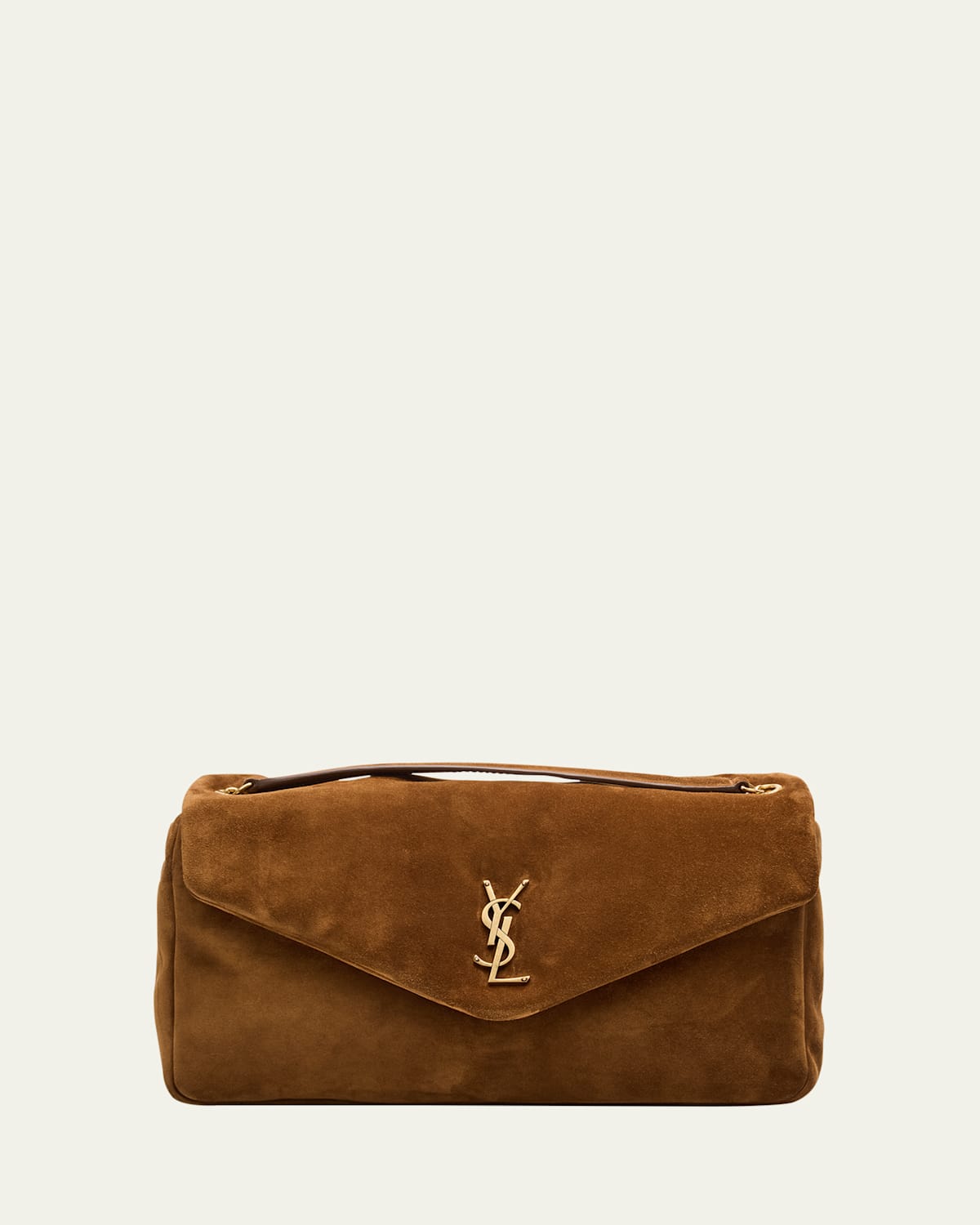 Saint Laurent Calypso Large Ysl Chain Shoulder Bag In Suede