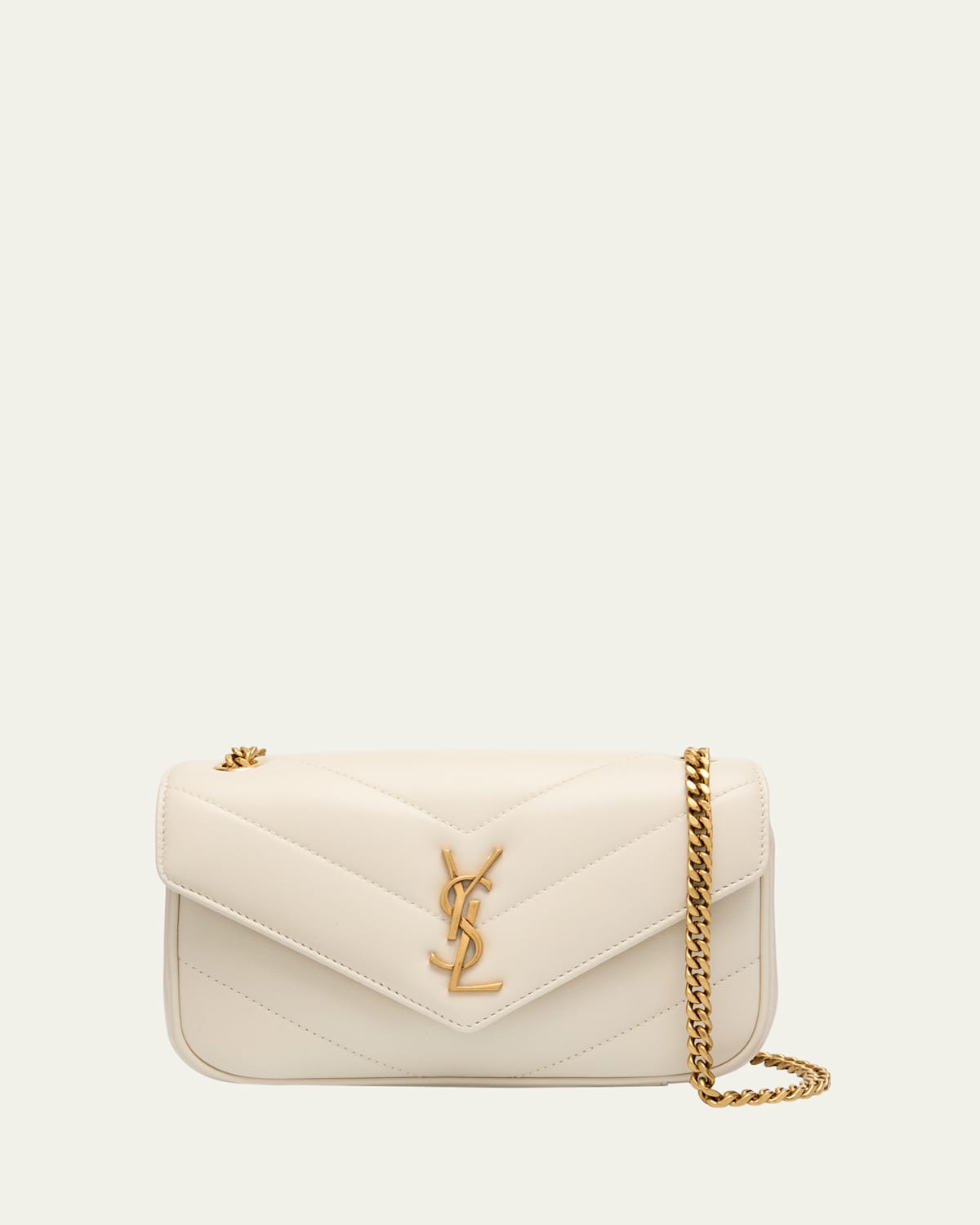 Saint Laurent Loulou Mini Ysl Chain Crossbody Bag In Quilted Leather