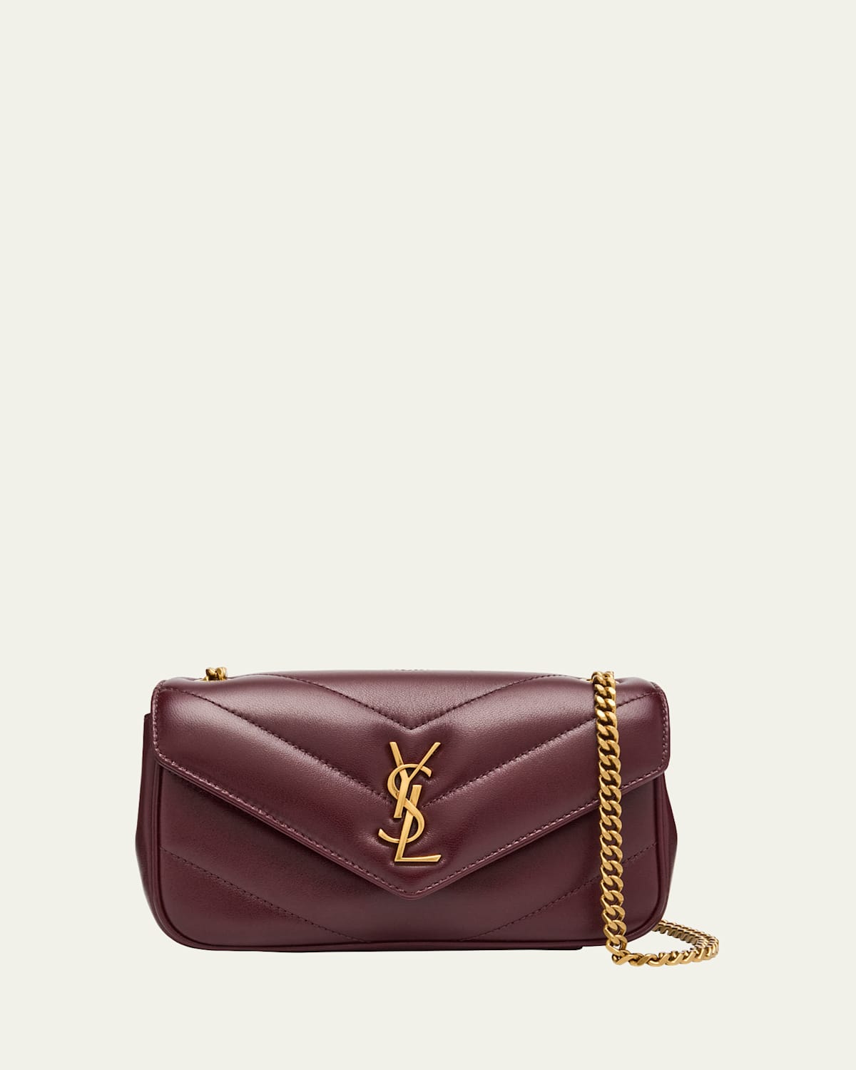 Saint Laurent Loulou Mini Ysl Chain Crossbody Bag In Quilted Leather