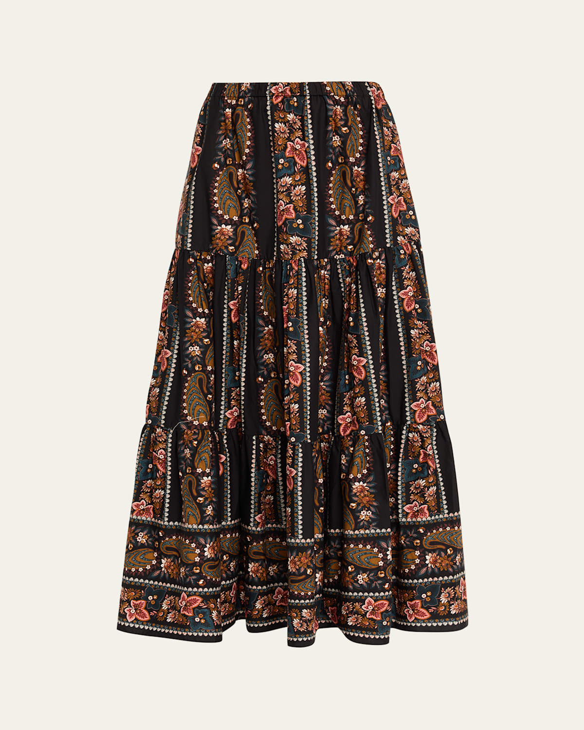 Cara Cara Melanie Tiered Maxi Skirt In Multi