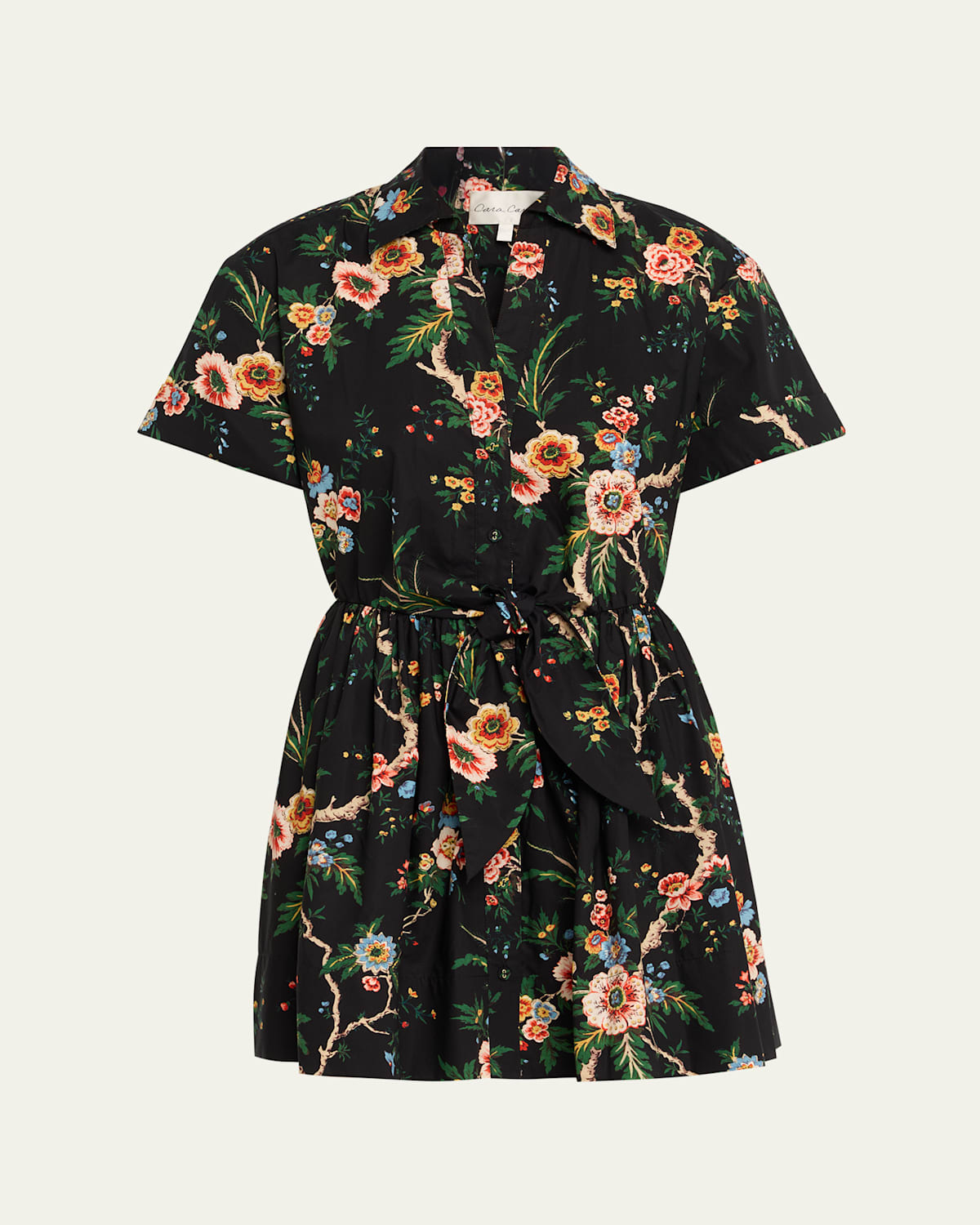 Cara Cara Asbury Floral Tie Mini Shirtdress