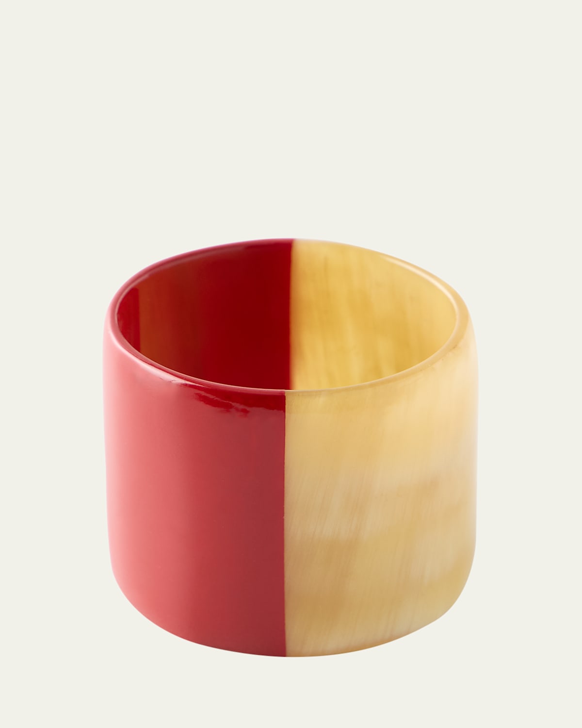 Von Gern Home Horn & Red Lacquer Napkin Ring In Red