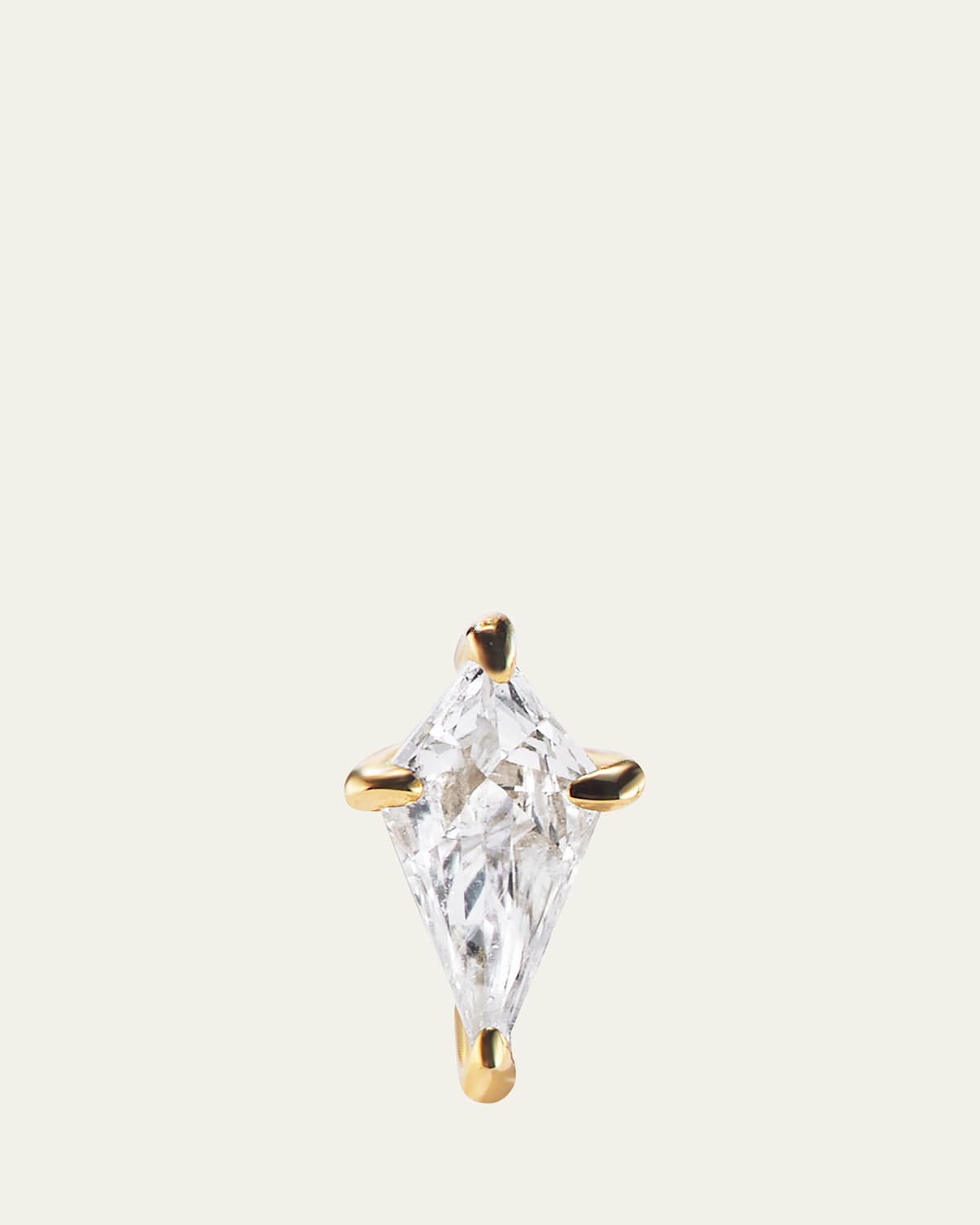 14K Yellow Gold Kite Diamond Stud Earring, Single