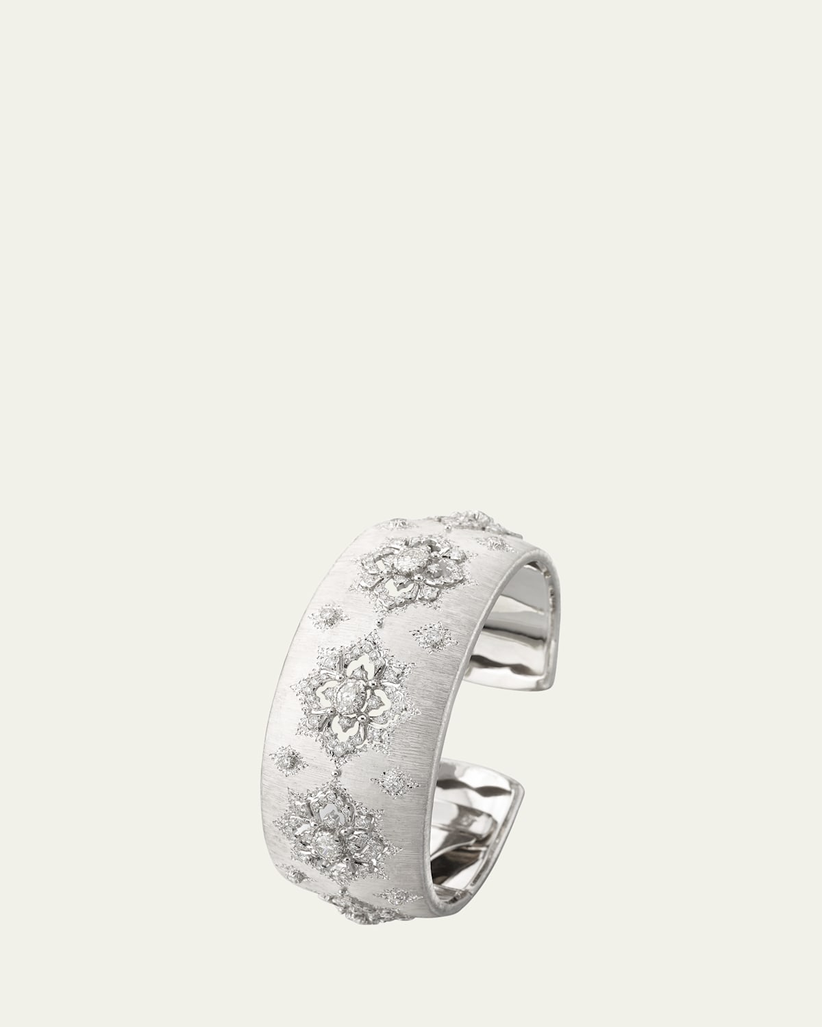Opera High Jewelry 18K White Gold Diamond Cuff Bracelet, 2.5cm