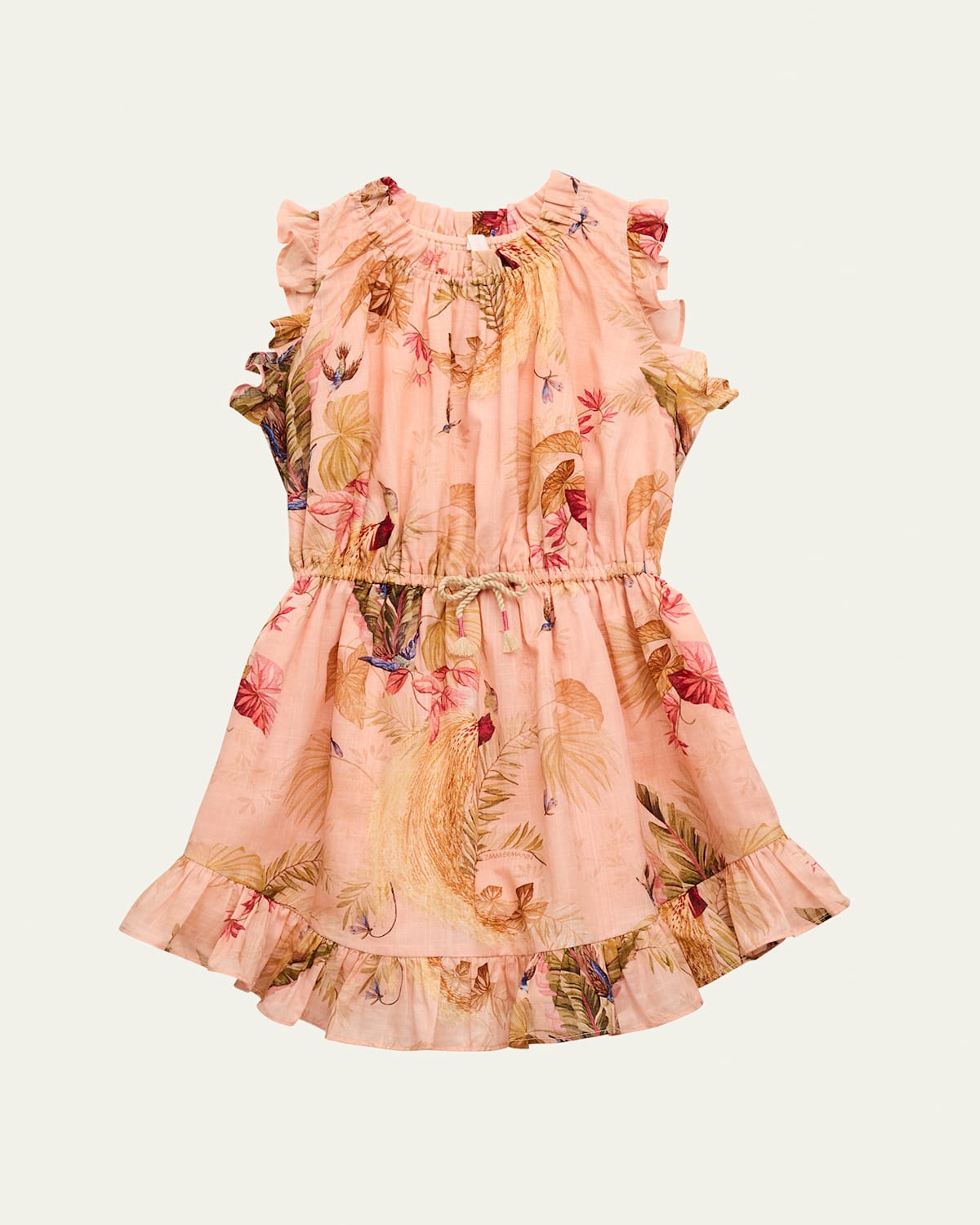 Zimmermann Cotton Rhiannon Flip Dress In Pink Palm Floral