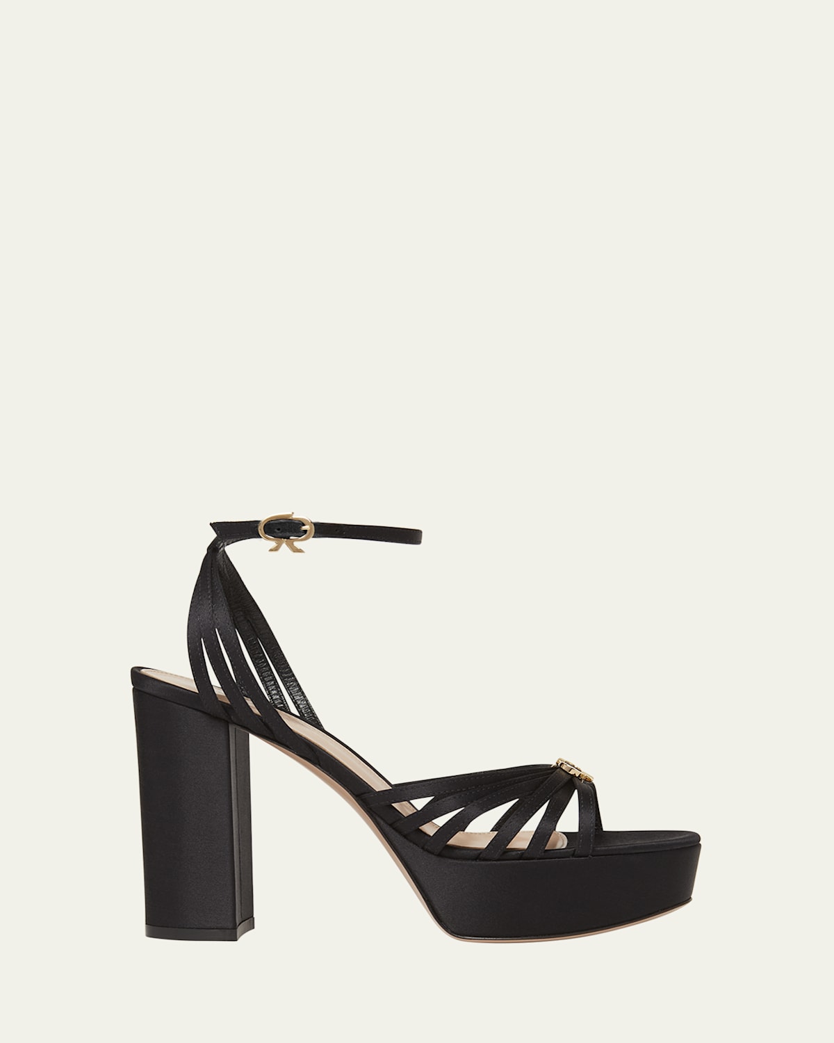 Gianvito Rossi Crepe Ankle-strap Platform Sandals