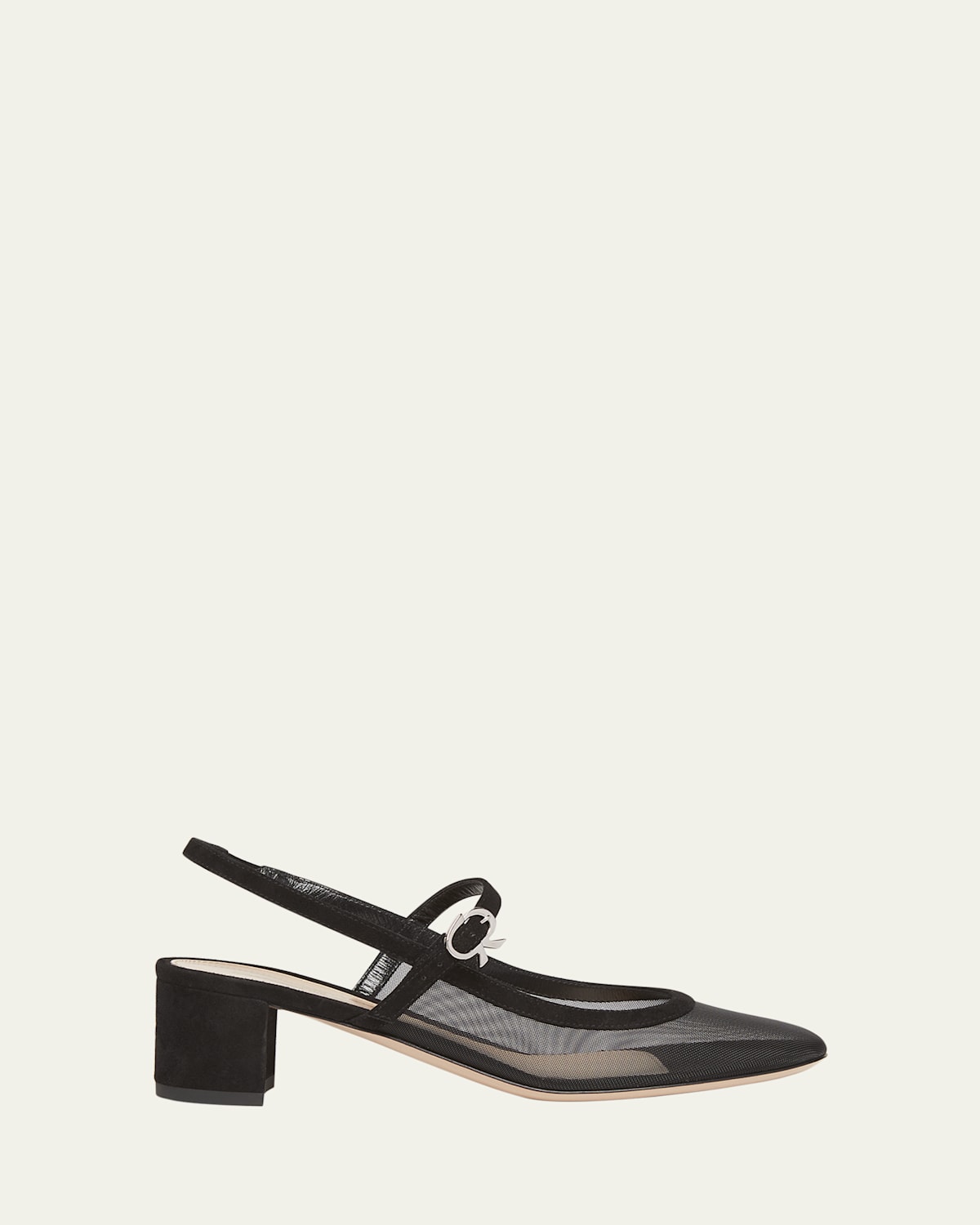 Gianvito Rossi Mesh Mary Jane Ballerina Pumps