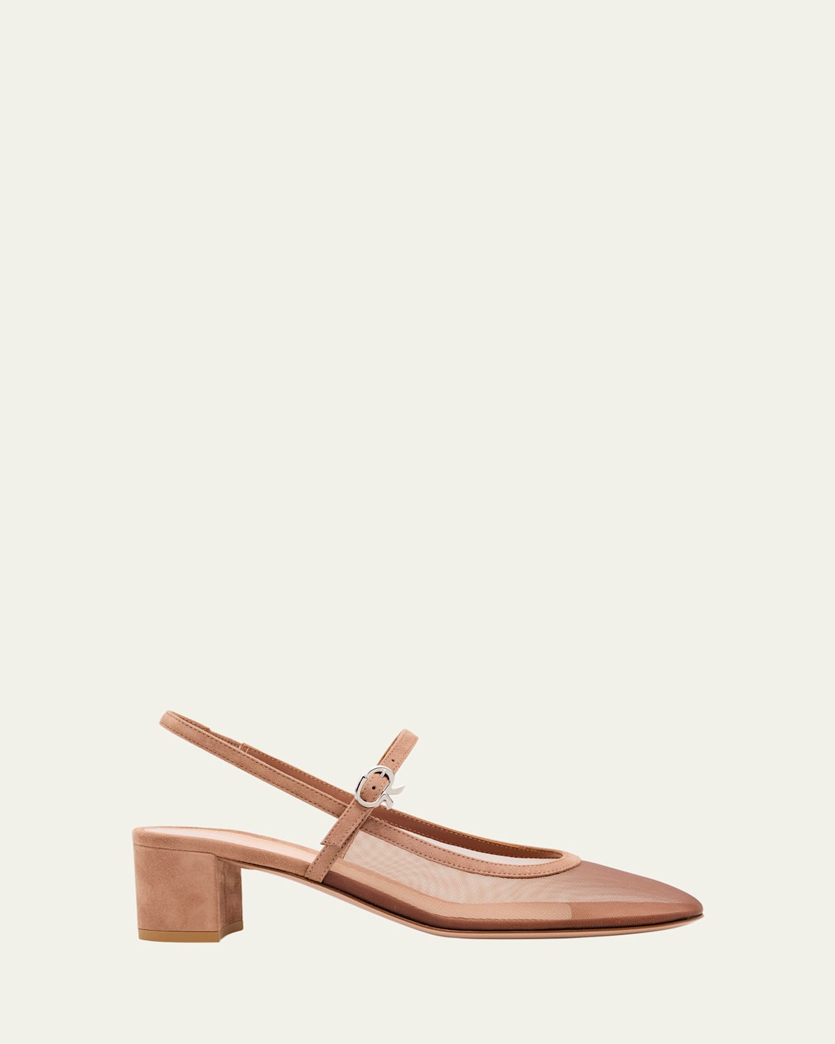 Gianvito Rossi Mesh Mary Jane Ballerina Pumps