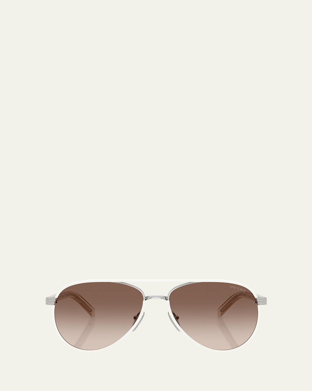 Prada Pr B57s Aviator Steel Sunglasses In Brown Gradient