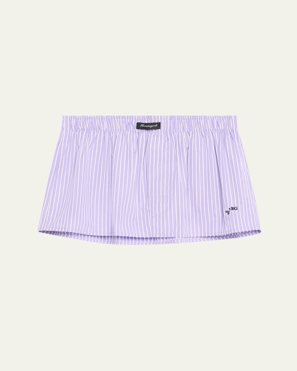 Hommegirls Striped Mini Boxer Skirt / Bandeau Top