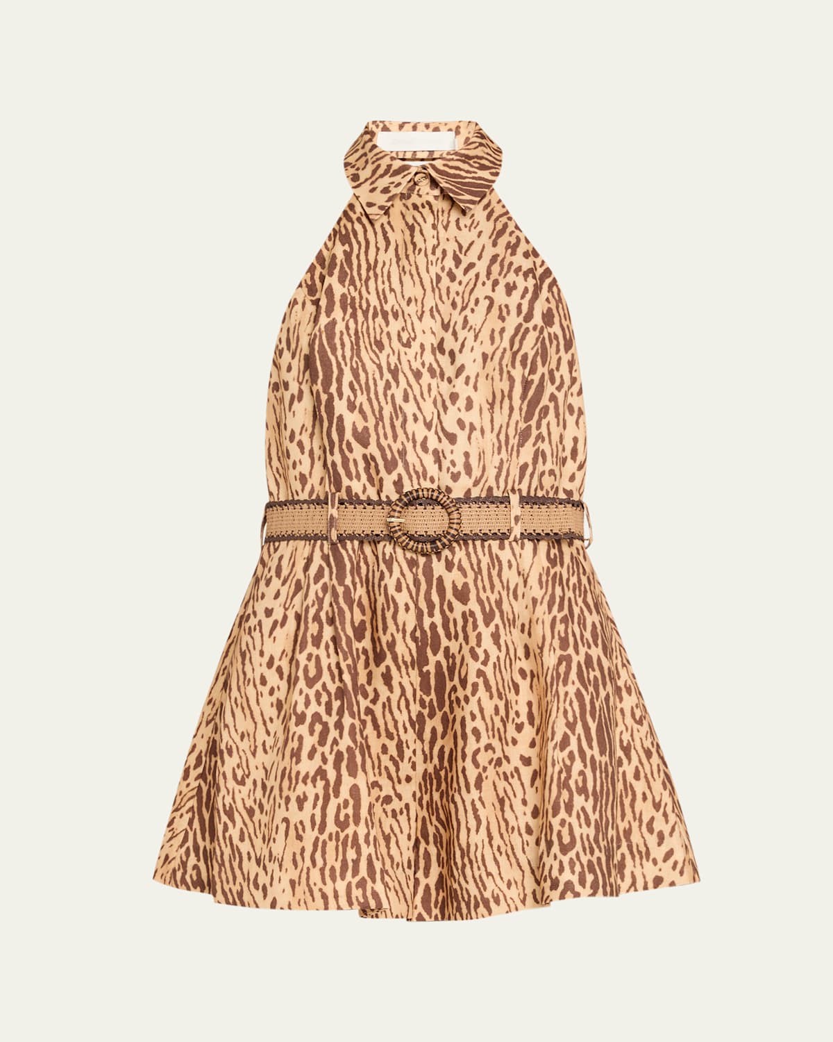 Zimmermann Cascadian Belted Halterneck Playsuit