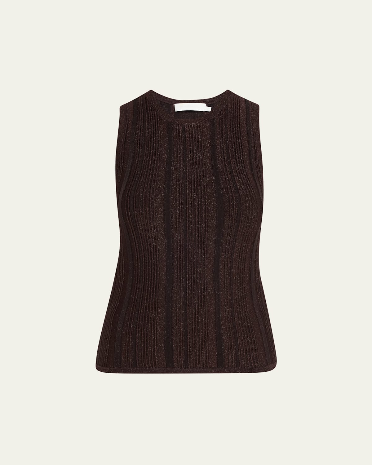 Shop Zimmermann Lucky Metallic Racer Tank Top In Metallic Chocolate