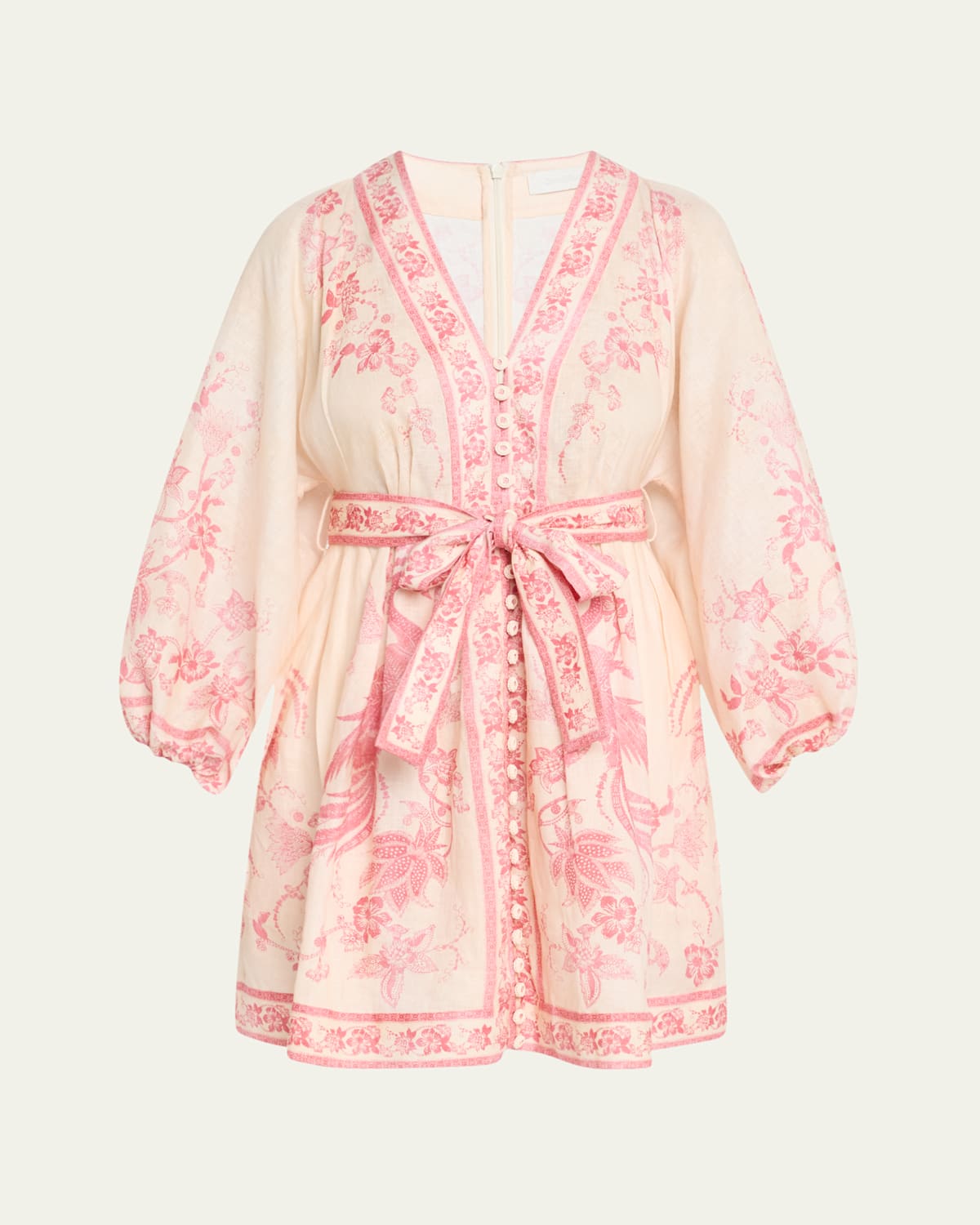 Zimmermann Beige Lucky Printed Mini Dress