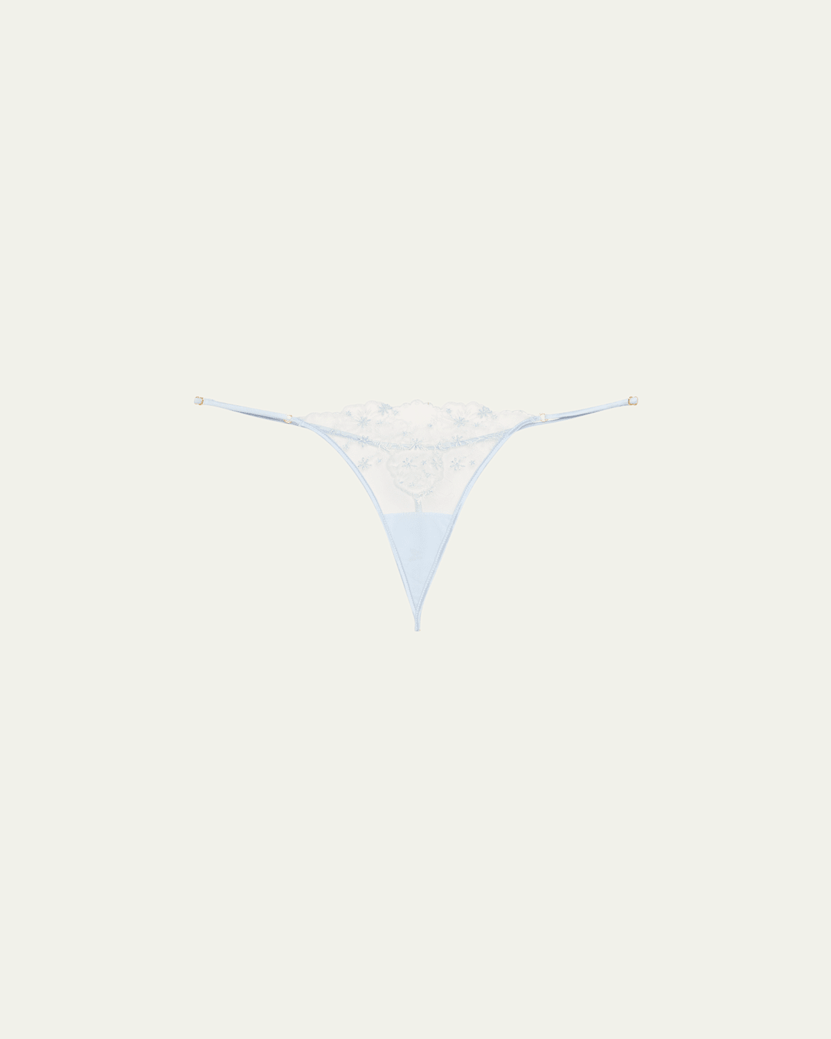 Kiki De Montparnasse Mathilde Embroidered G-string In Gray