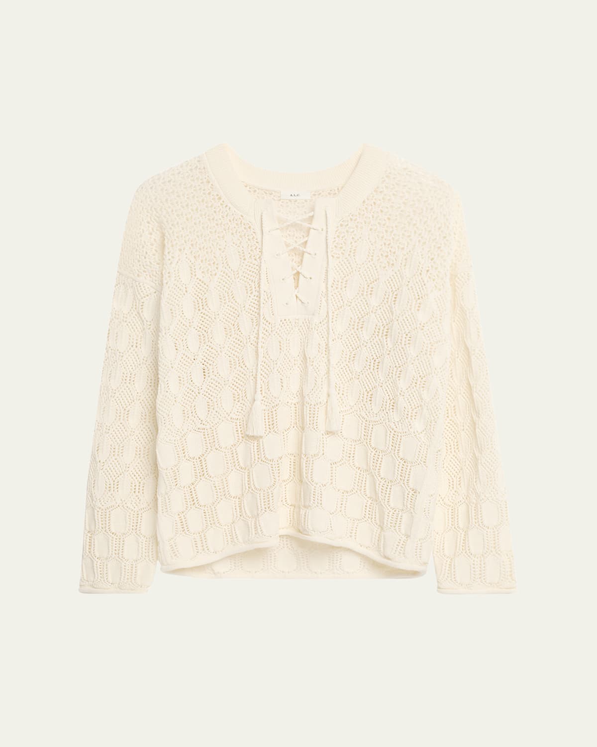 Keri Crochet Lace-Up Sweater