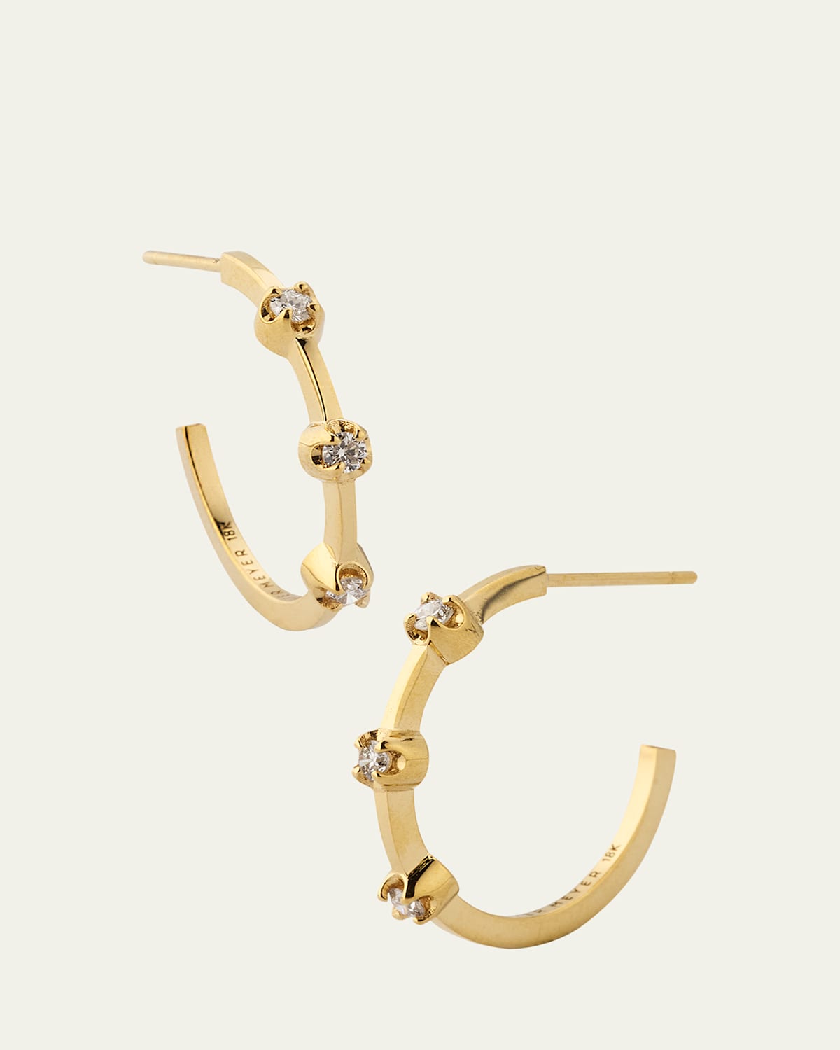 Small Diamond Hoop Earrings