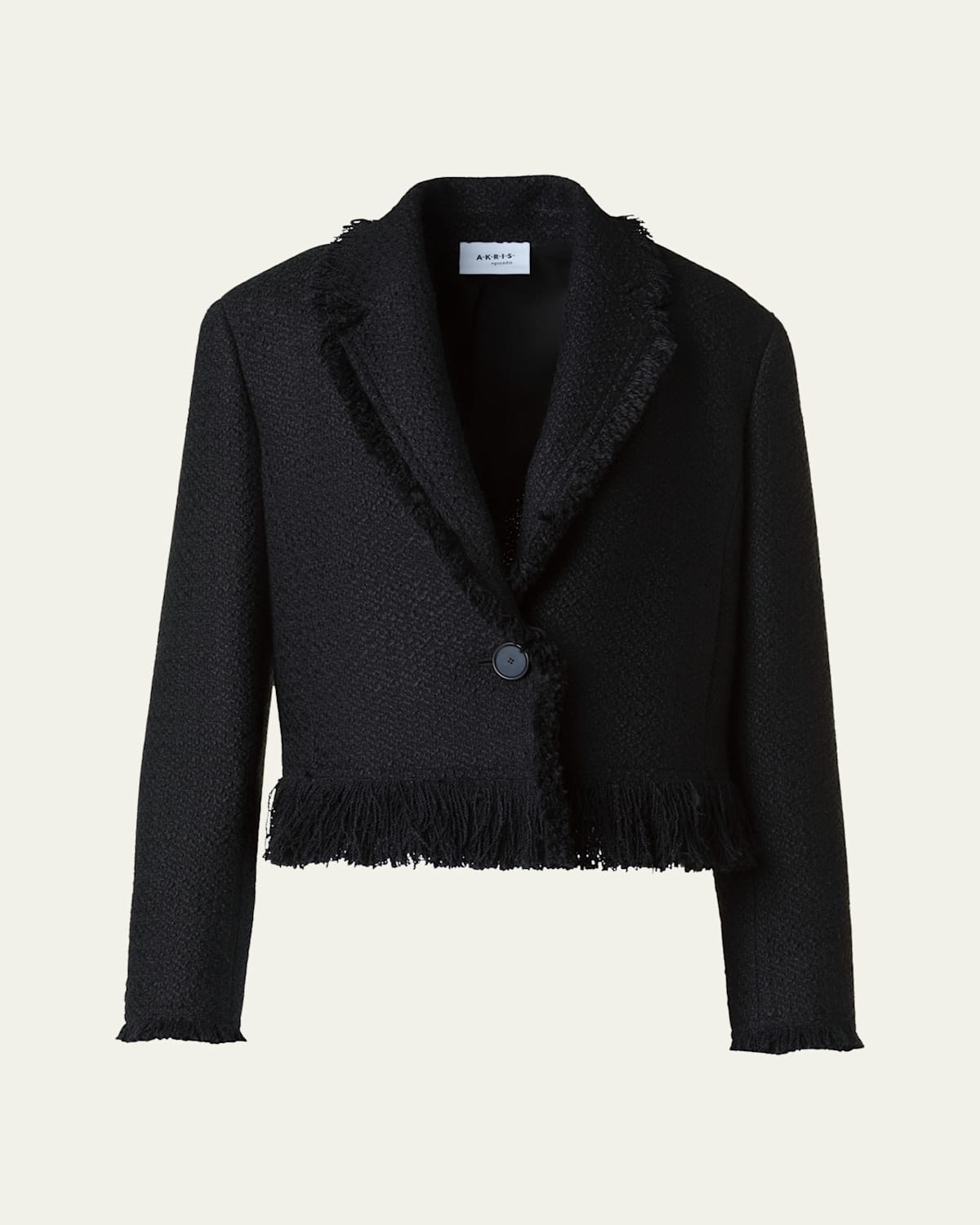 Fringed Boucle Tweed Crop Jacket