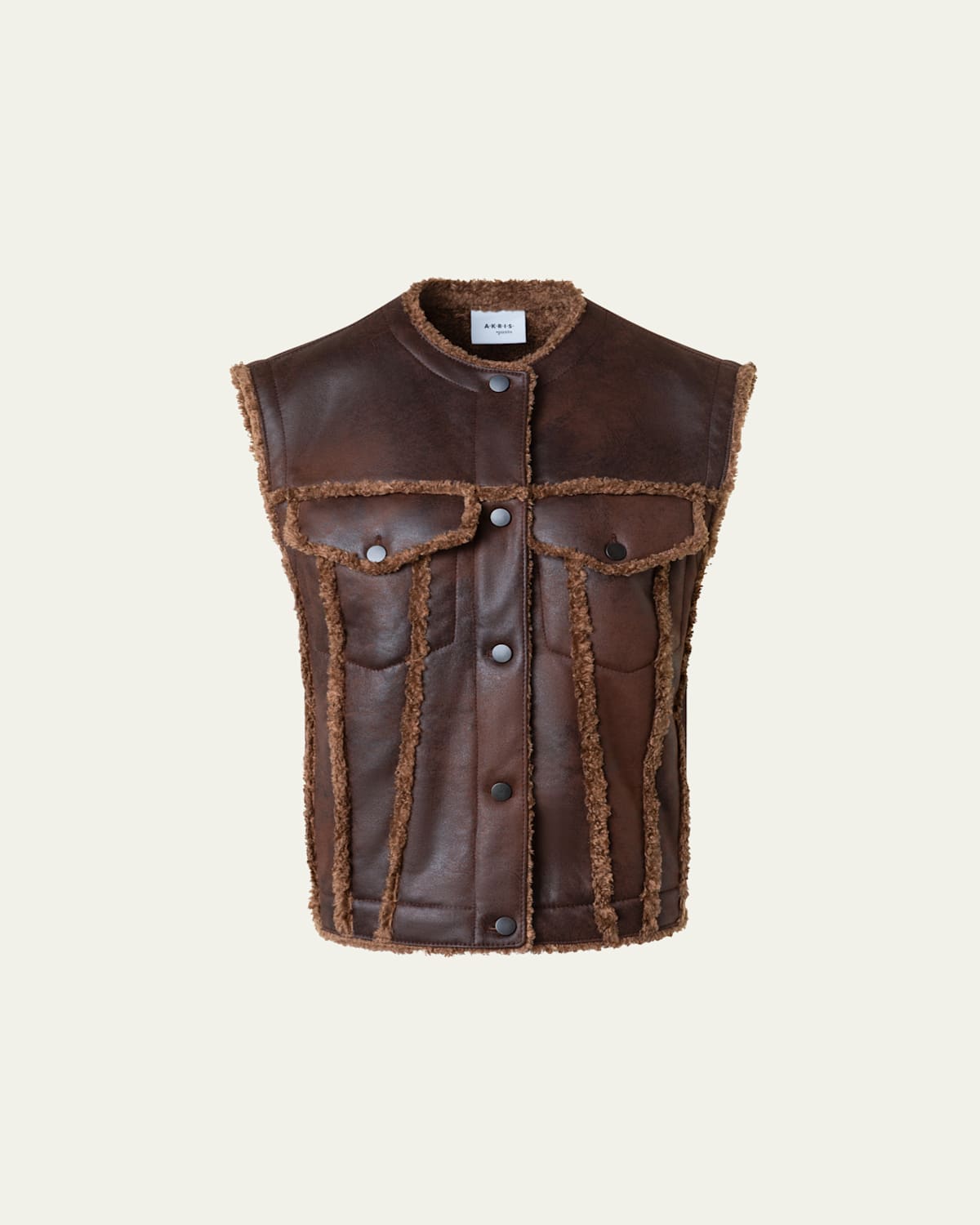 Akris Punto Faux Shearling Vest In Brown