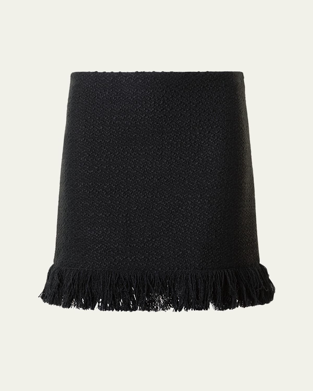 Boucle Tweed Fringed Mini Skirt