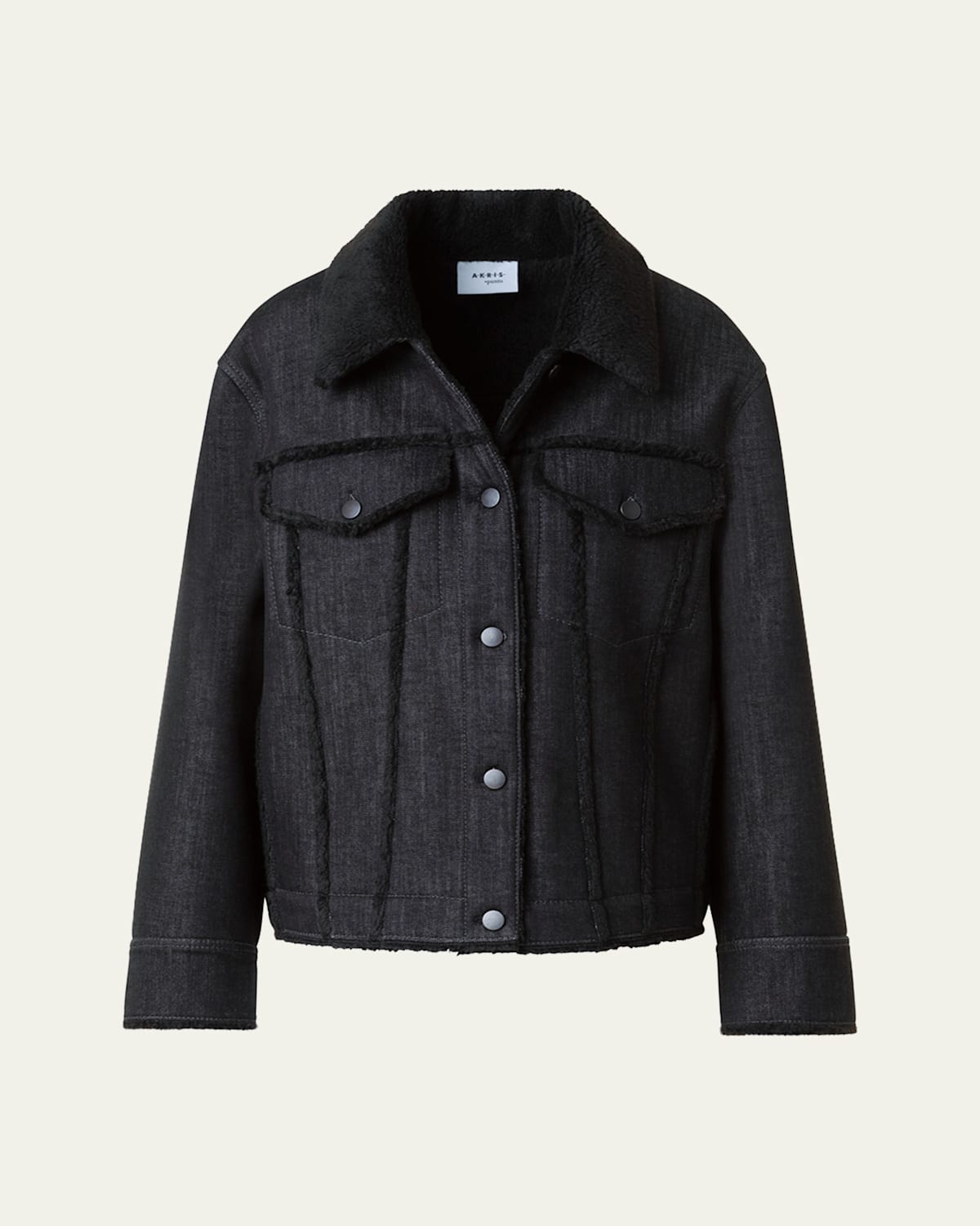 Akris Punto Faux Fur Lined Denim Trucker Jacket