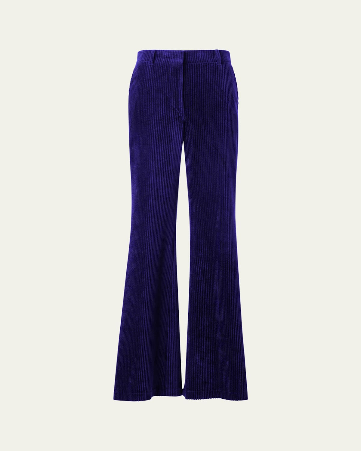 Akris Punto Celia Washed Corduroy Bootcut Pants In Purple