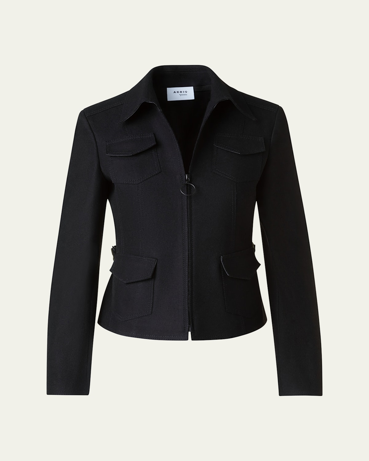 Akris Punto Tailored Heavy Wool Jacket In Black